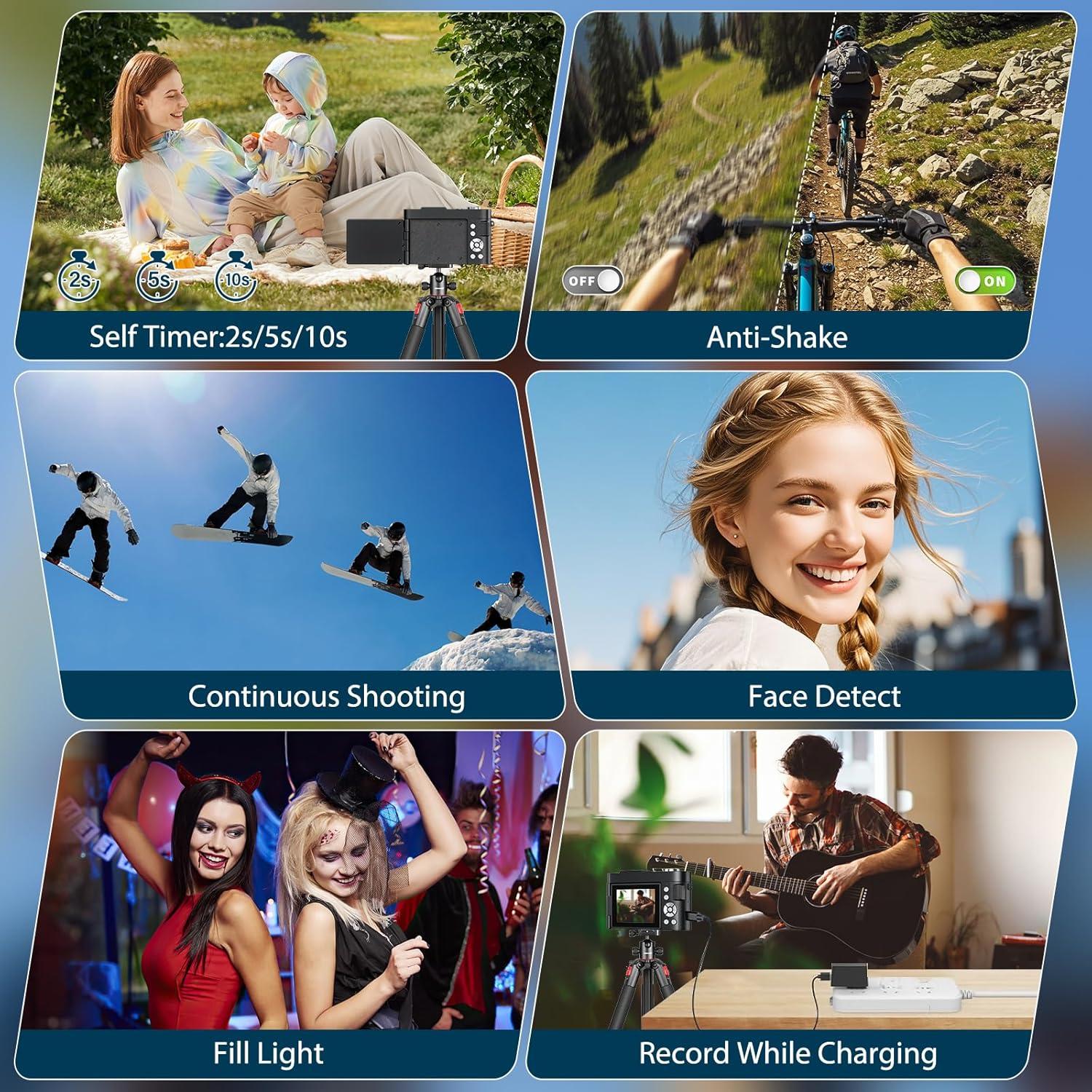 Cámara Digital 4K 50MP ANVOSCI DC03 con Pantalla Invertible 2.8"