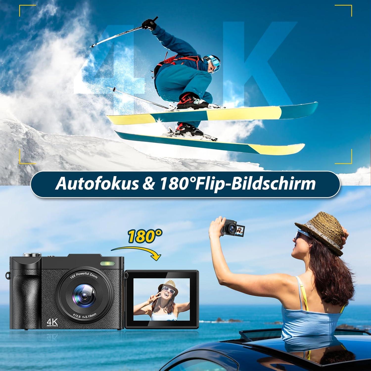 Cámara Digital 4K 50MP ANVOSCI DC03 con Pantalla Invertible 2.8"