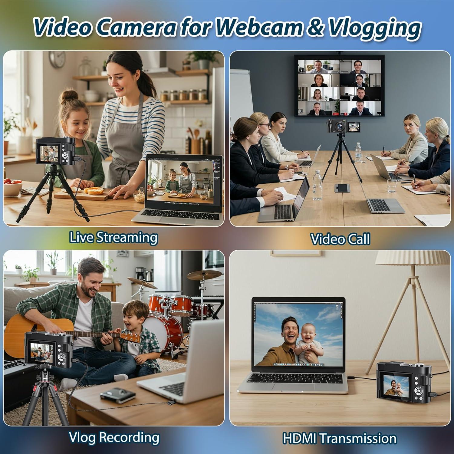 Cámara Digital 4K 50MP ANVOSCI DC03 con Pantalla Invertible 2.8"