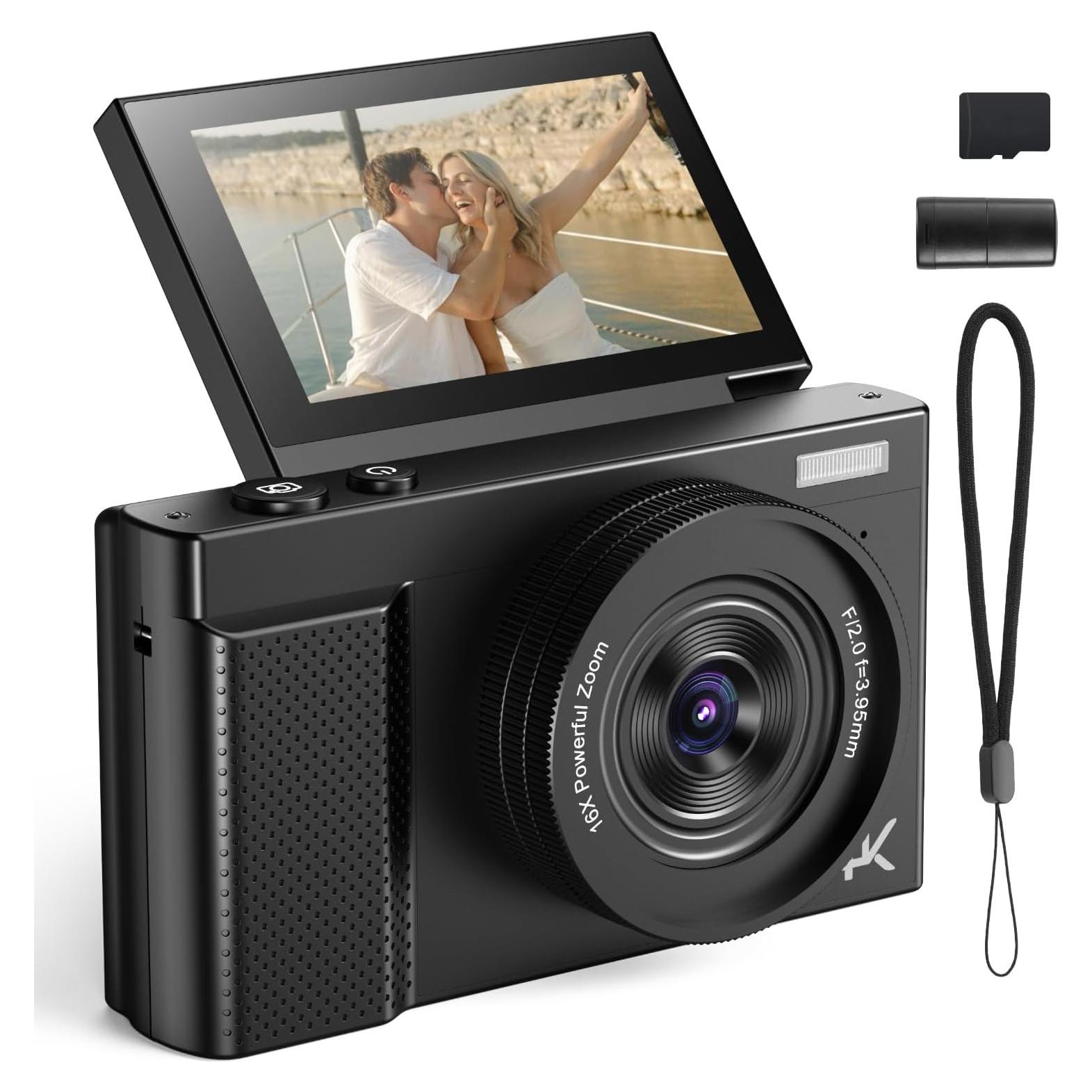 Cámara Digital 4K XHJBaby 64MP Retro con Pantalla Plegable