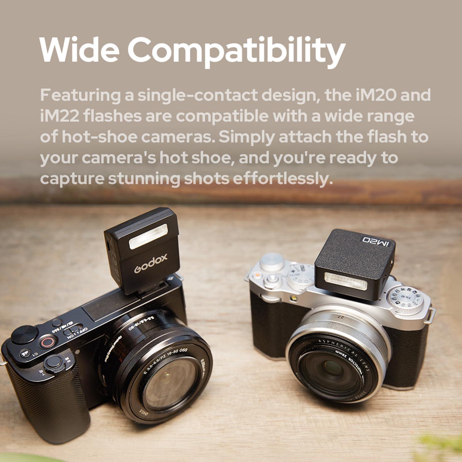 Flash Godox iM22 Speedlite Mini 440 Destellos Batería Litio