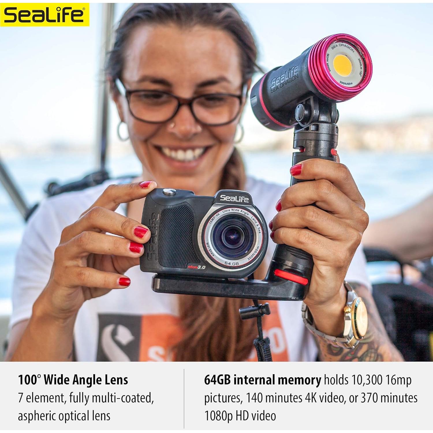 SeaLife Micro 3.0 Pro 3000 Underwater Camera & Light Set for Photography and Video, Easy Set-up, Wireless Transfer, Includes Sea Dragon Travel case