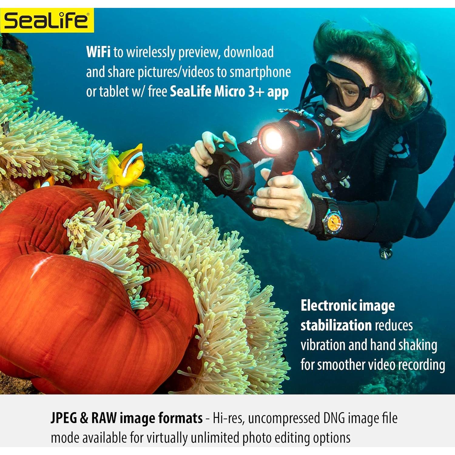 SeaLife Micro 3.0 Pro 3000 Underwater Camera & Light Set for Photography and Video, Easy Set-up, Wireless Transfer, Includes Sea Dragon Travel case