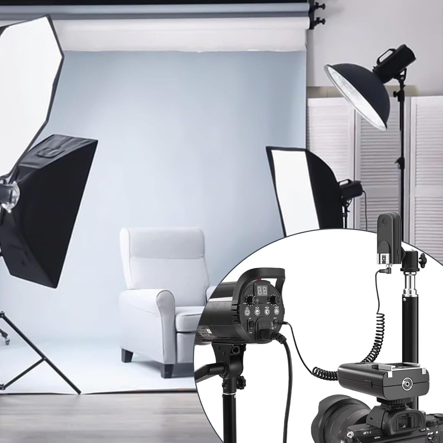 Cable de Disparador de Flash PC Sync 6.35mm Sqrmekoko