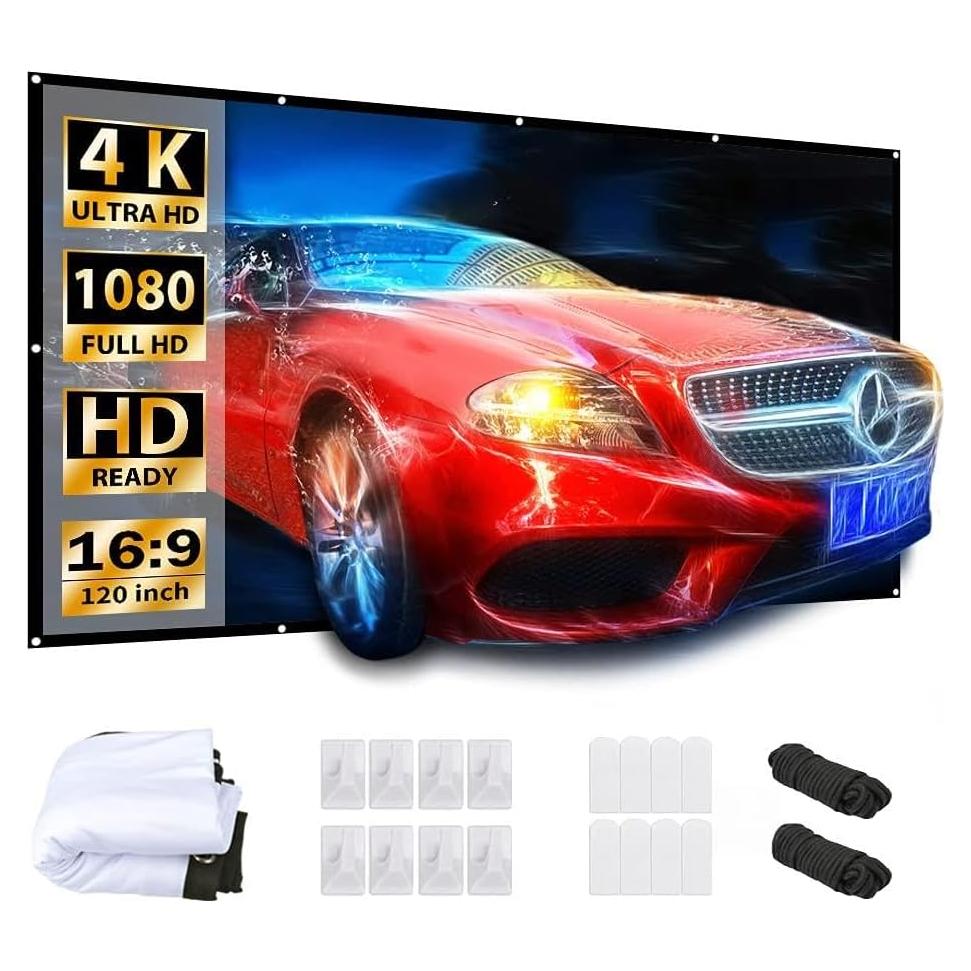 Pantalla Proyector AURZEN 100" HD 4K Ajustable Exterior