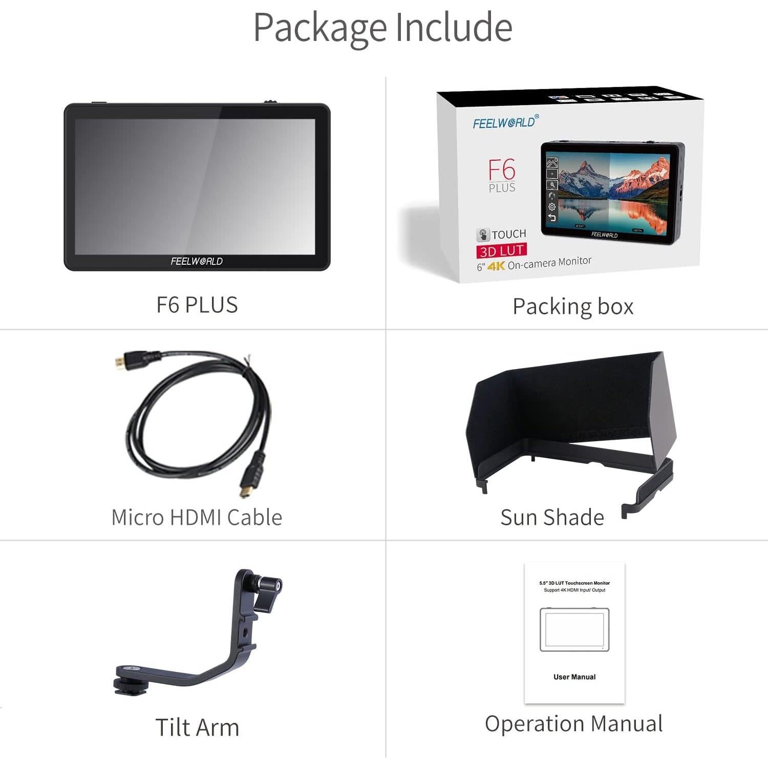 Monitor de Campo FEELWORLD F6 Plus 6" Full HD 1920x1080 Táctil