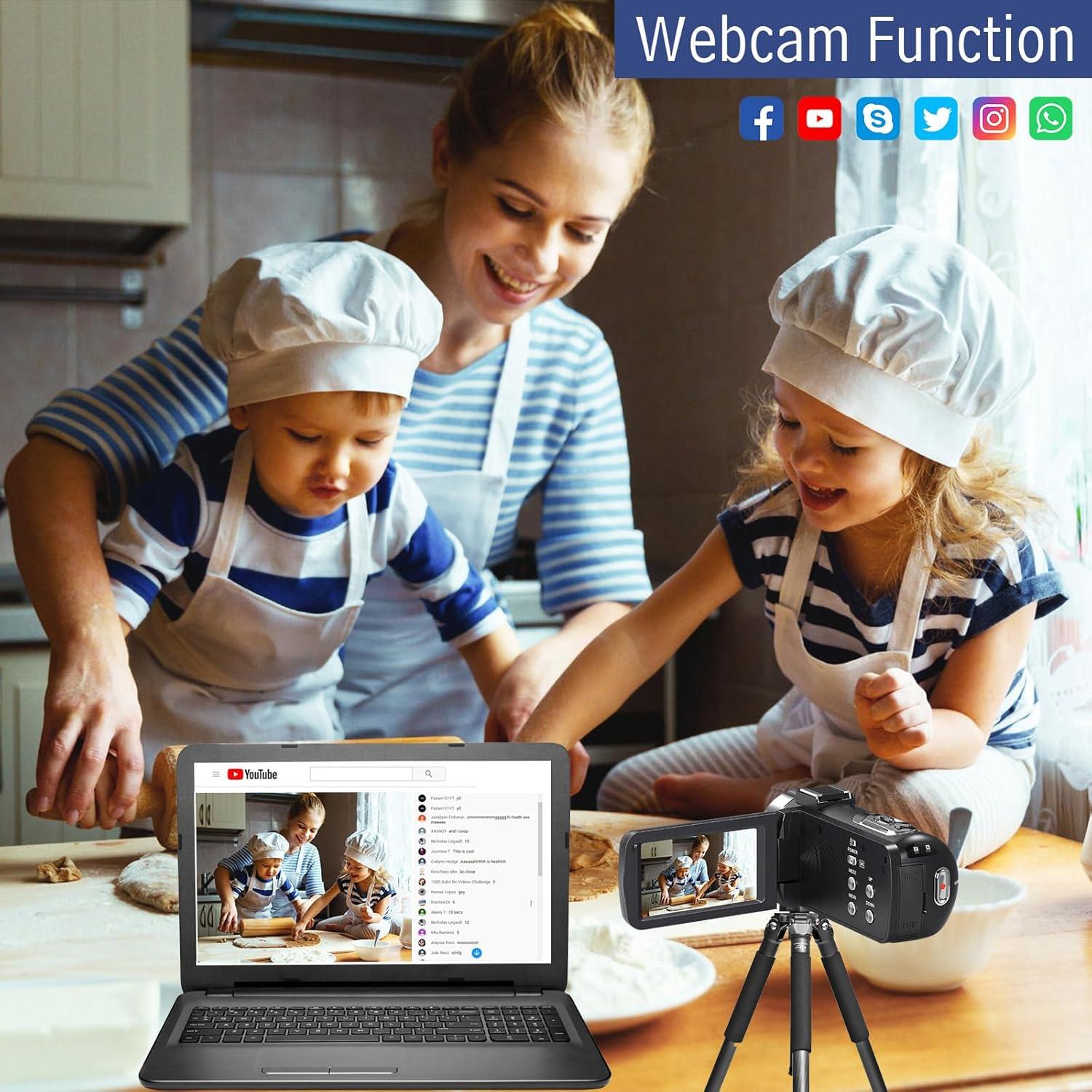 Cámara de video 4K Peryoua V107 con visión nocturna y micrófono