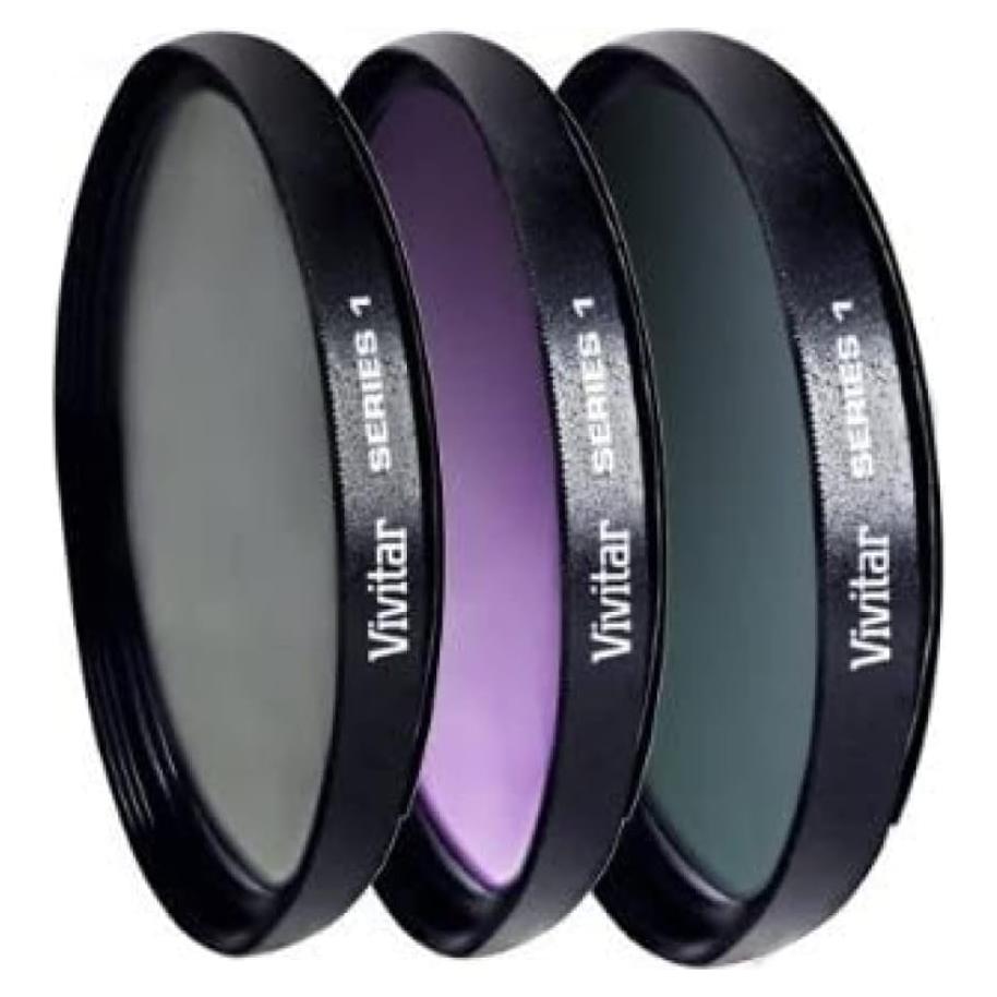 Kit de Filtros Vivitar 3 Piezas UV CPL FLD + Cartera Nylon