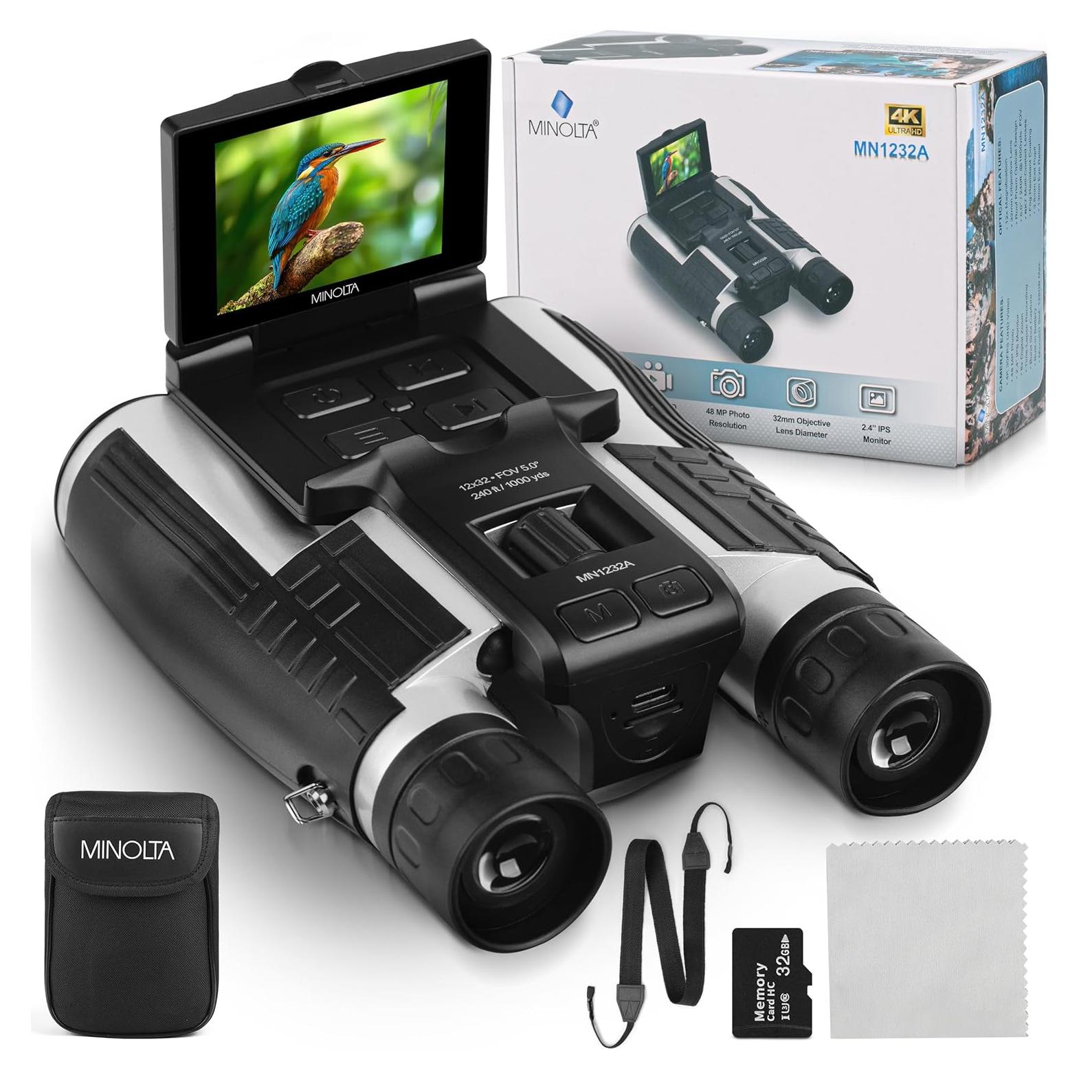 Prismáticos Digitales Minolta MN1232A 12x32 con Cámara 4K UHD