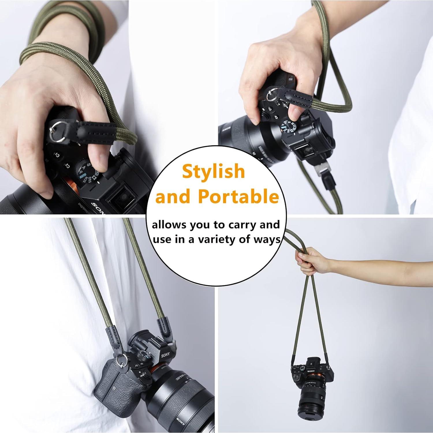 Correa de cámara Hargedis ST-CL con cuerda de escalada Verde