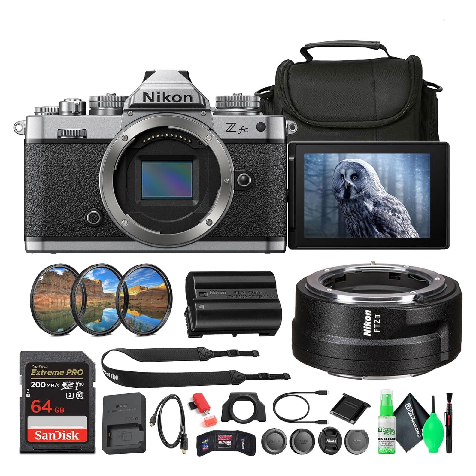 Cámara Sin Espejo Nikon Z fc 20.9MP + Adaptador FTZ II + 64GB