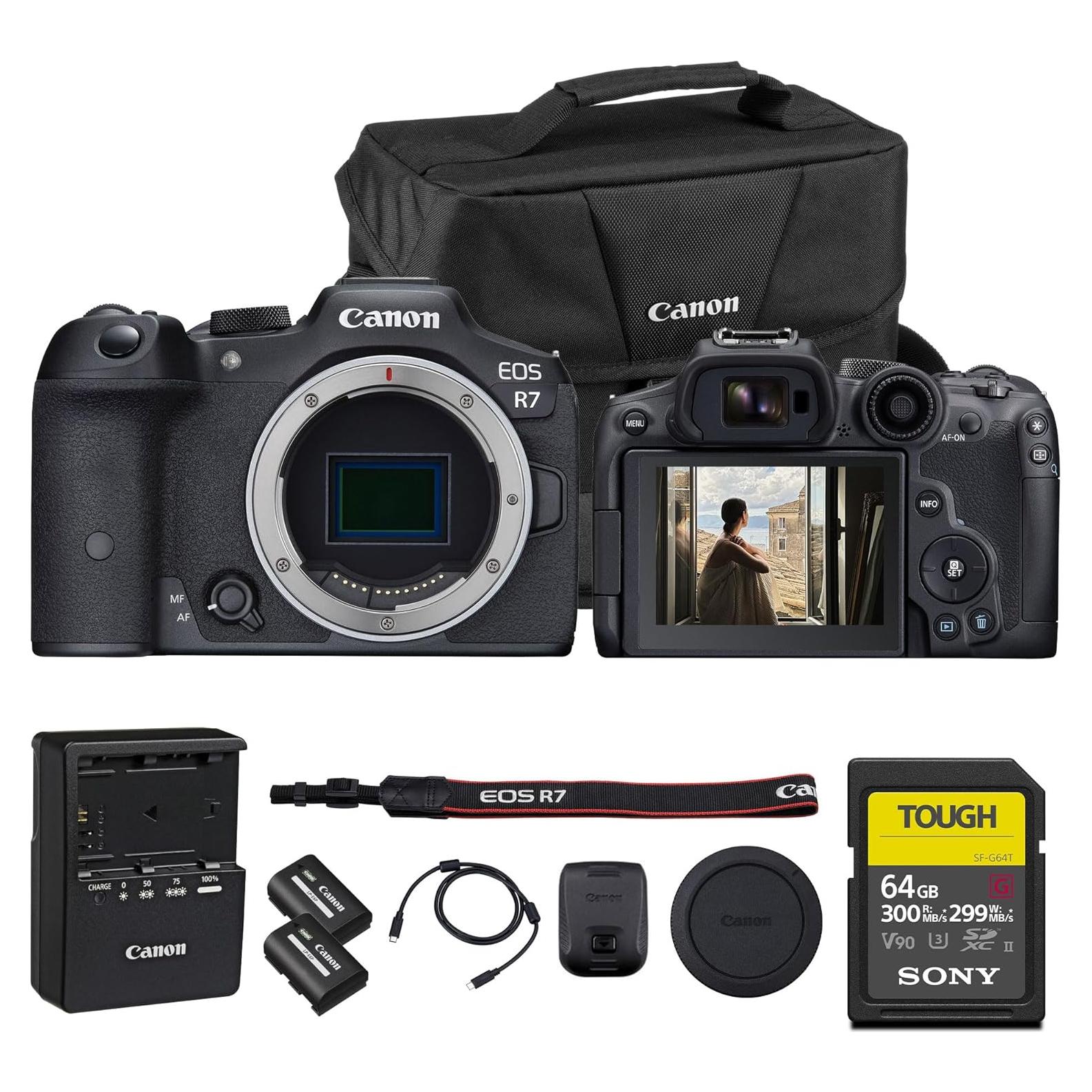 Cámara Sin Espejo Canon EOS R7 32.5MP + Batería LP-E6P + 64GB