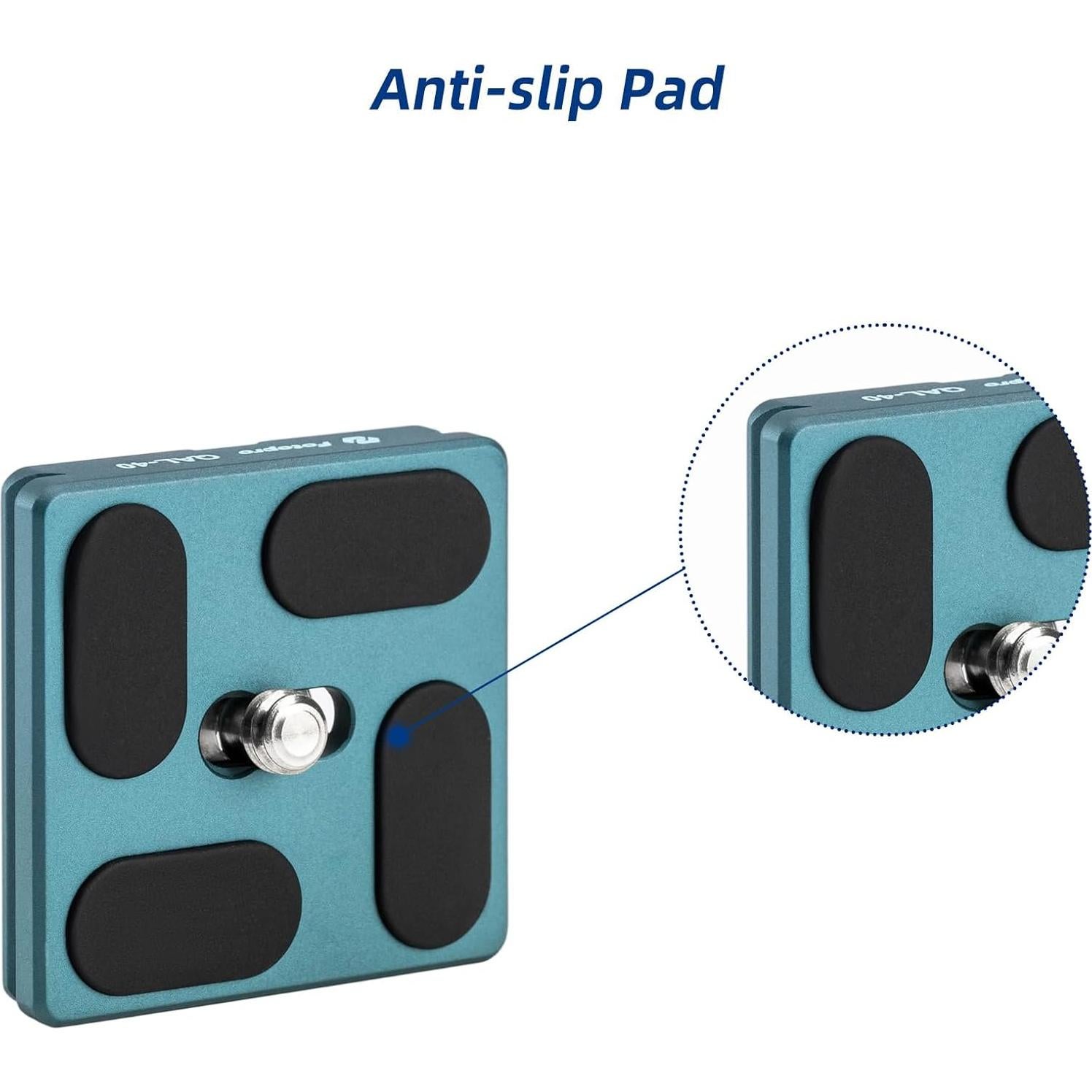 Placa de liberación rápida Fotopro QAL-40 40mm aluminio azul