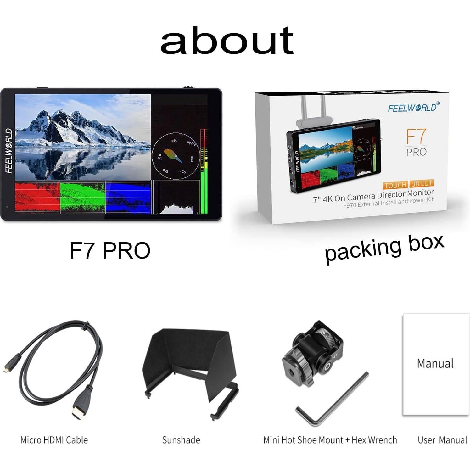 Monitor de Campo FEELWORLD F7 PRO 7" 4K HDMI Táctil