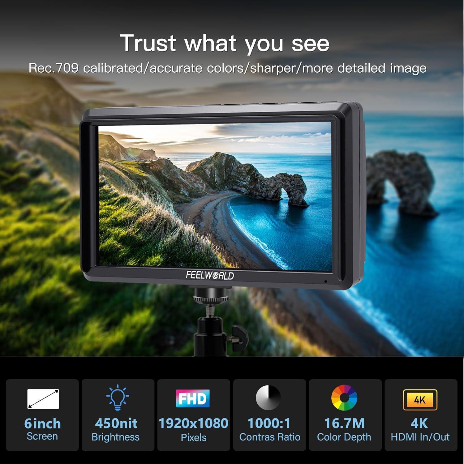 Monitor de Campo FEELWORLD S55 V3 6" Full HD 1920x1080 HDMI
