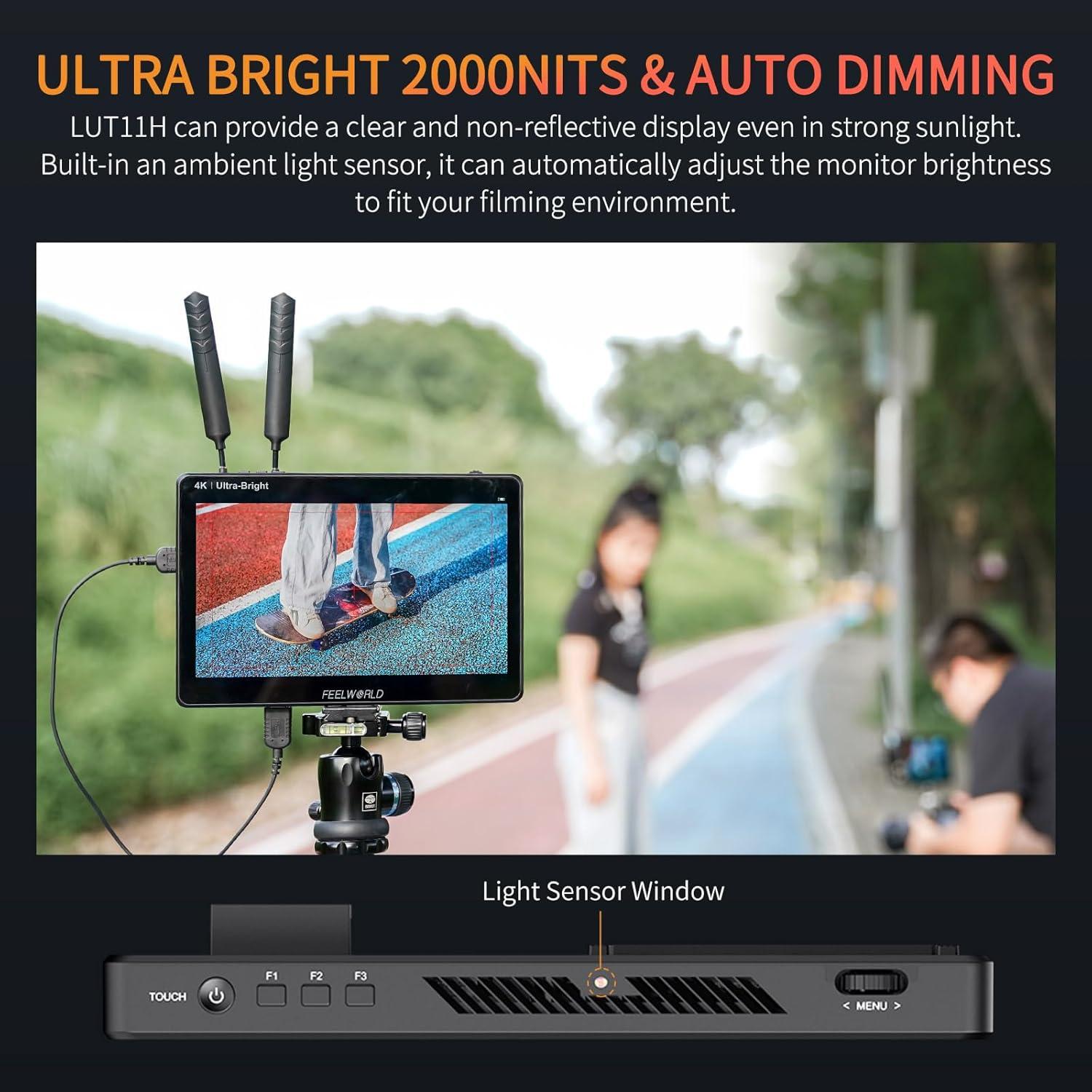 Monitor de Campo FEELWORLD LUT11H 10.1" 2000nit Táctil HDMI