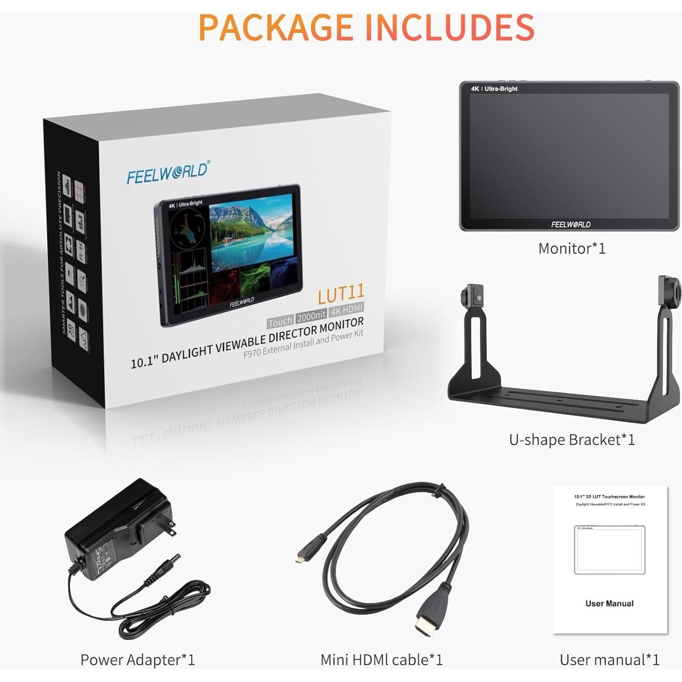 Monitor de Campo FEELWORLD LUT11H 10.1" 2000nit Táctil HDMI