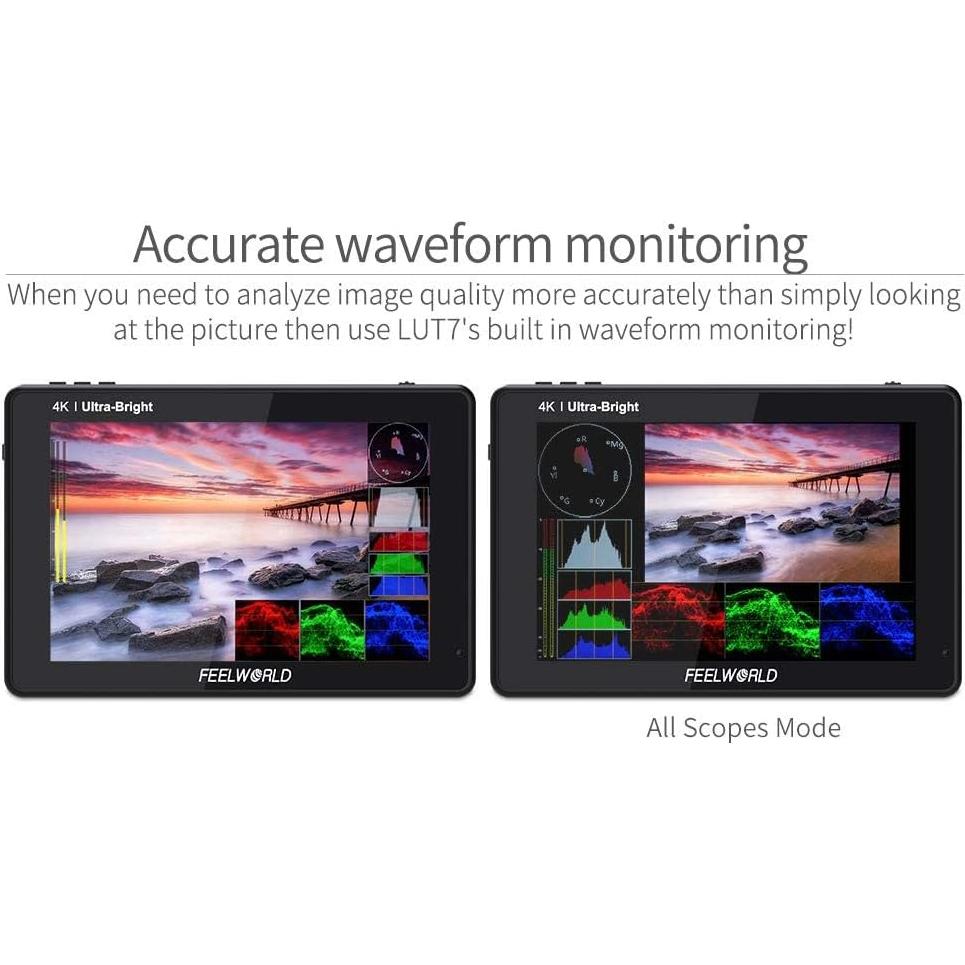Monitor de Campo FEELWORLD LUT7 7" 4K 1920x1200 Táctil 2200nit