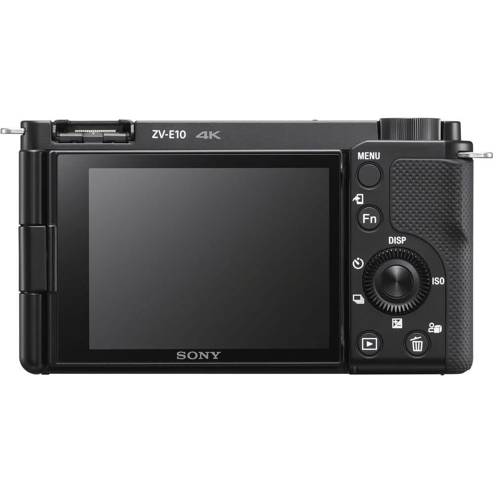 Sony ZV-E10 Mirrorless Camera with 16-50mm Lens (Black) (ILCZV-E10L/B) + 64GB Memory Card + Filter Kit + Corel Photo Software + Bag + NPF-W50 Battery + External Charger + Card Reader + More (Renewed)