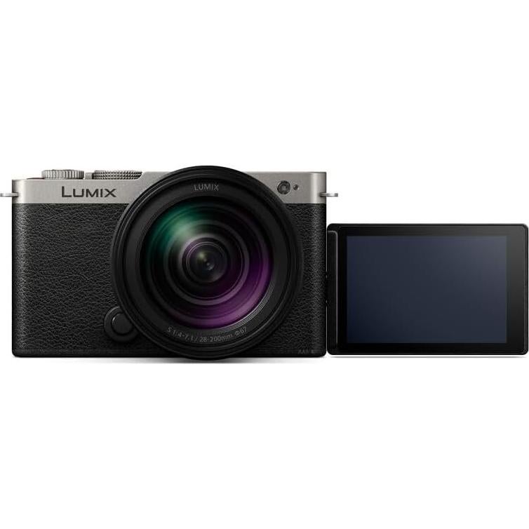 Panasonic LUMIX S9 Mirrorless Full Frame Compact Camera with 28-200mm L Mount Lens for Content Creators - Silver-Bundle with 64GB UHS-II SDXC Memory Card and More Accessories