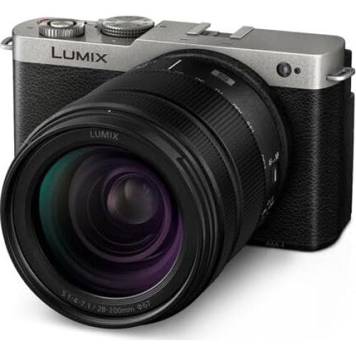 Panasonic LUMIX S9 Mirrorless Full Frame Compact Camera with 28-200mm L Mount Lens for Content Creators - Silver-Bundle with 64GB UHS-II SDXC Memory Card and More Accessories