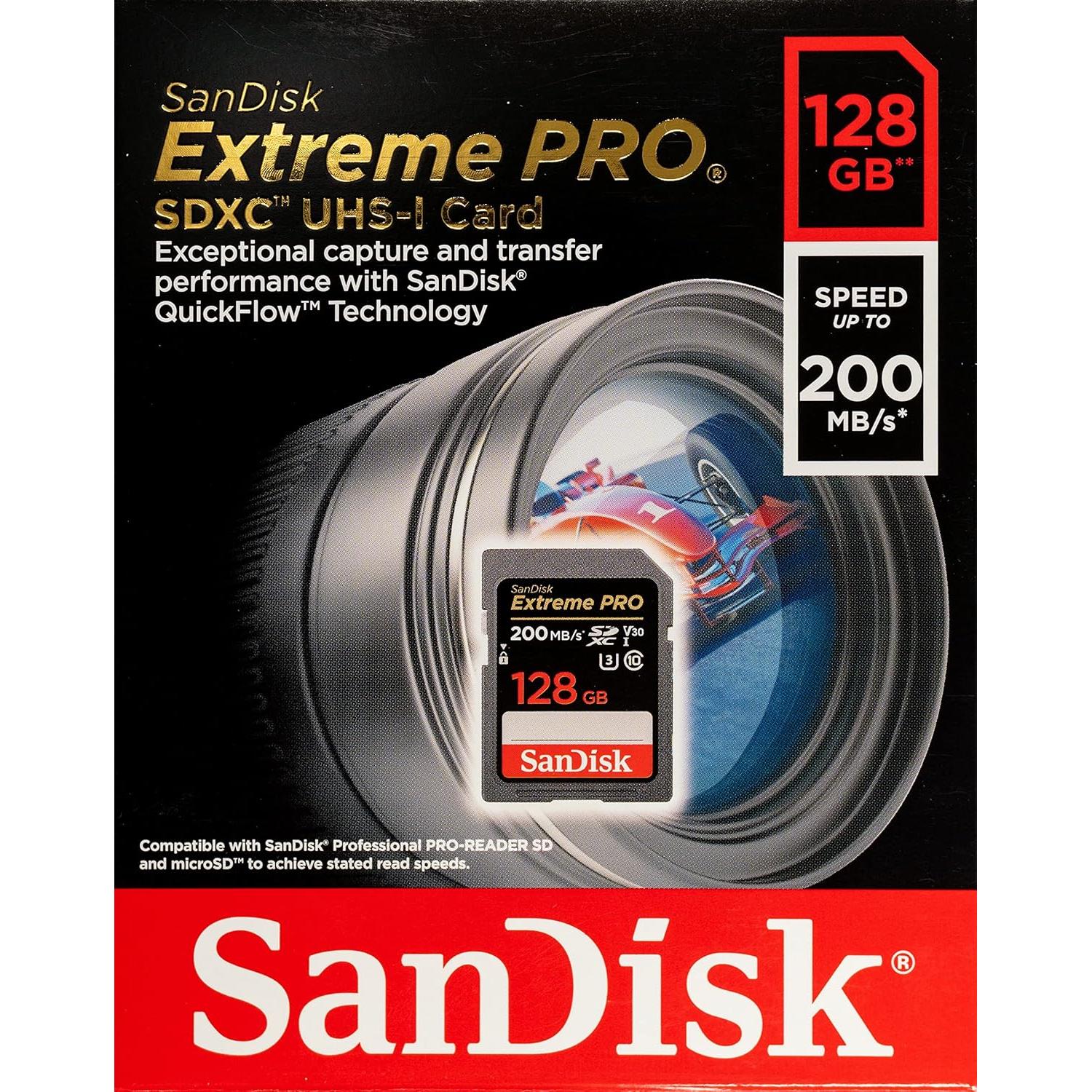 Tarjeta de Memoria SD SanDisk 128GB Extreme Pro U3 V30