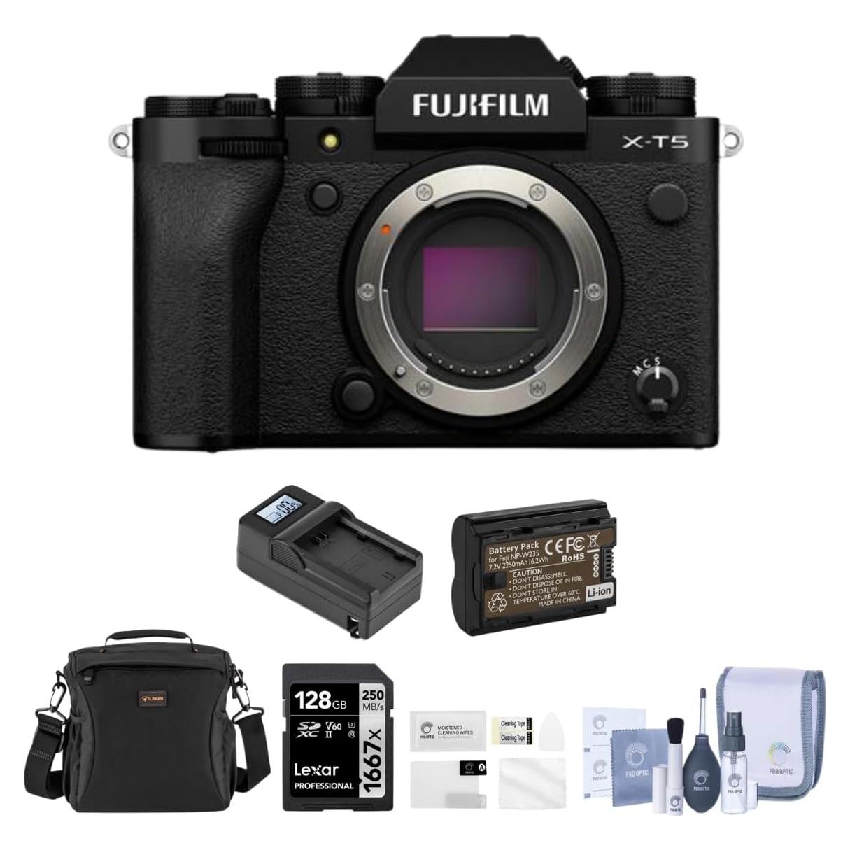 Cámara Sin Espejo Fujifilm X-T5 Negra con Accesorios Completo
