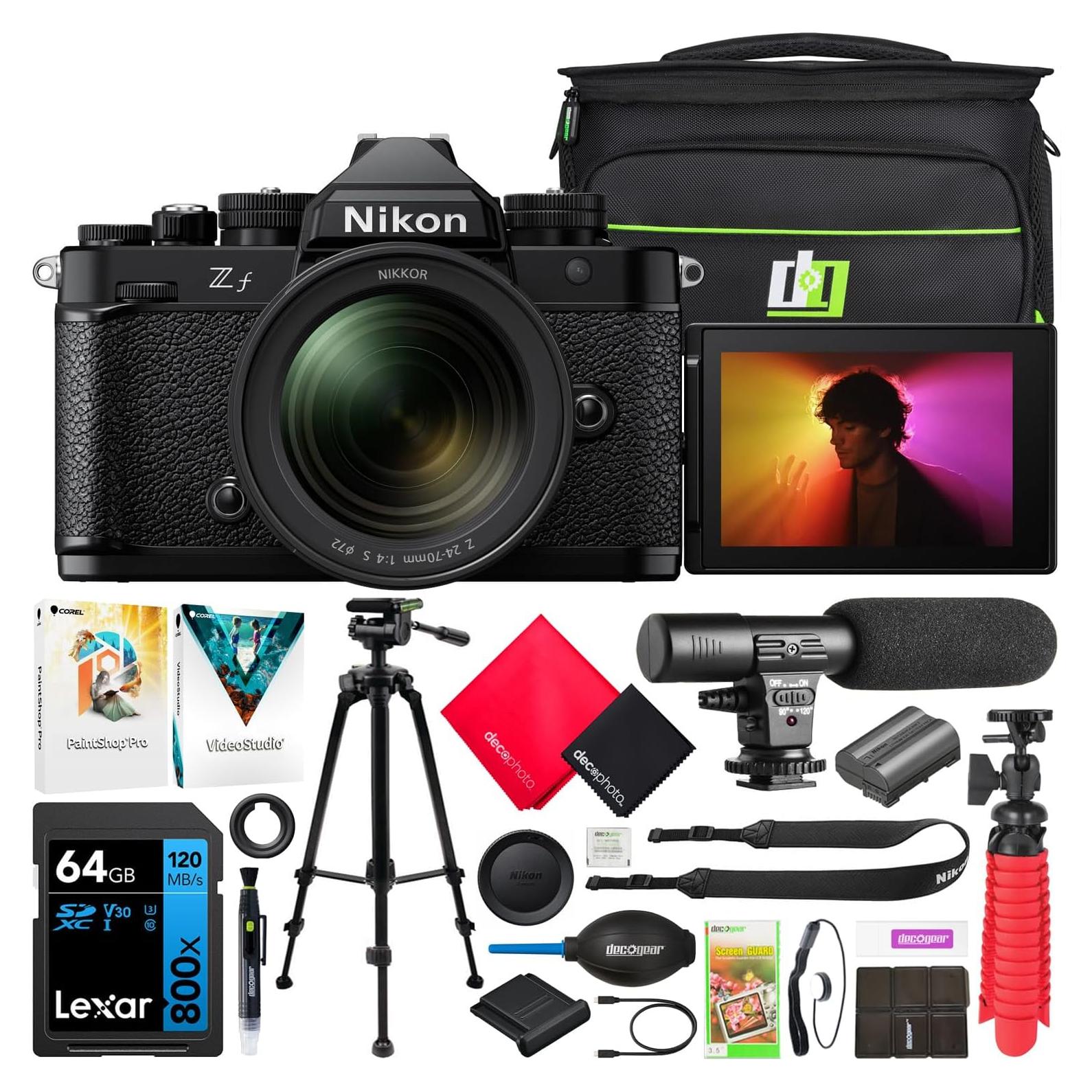 Cámara sin Espejo Nikon Z f FX 24.5MP + Lente 24-70mm F4 S