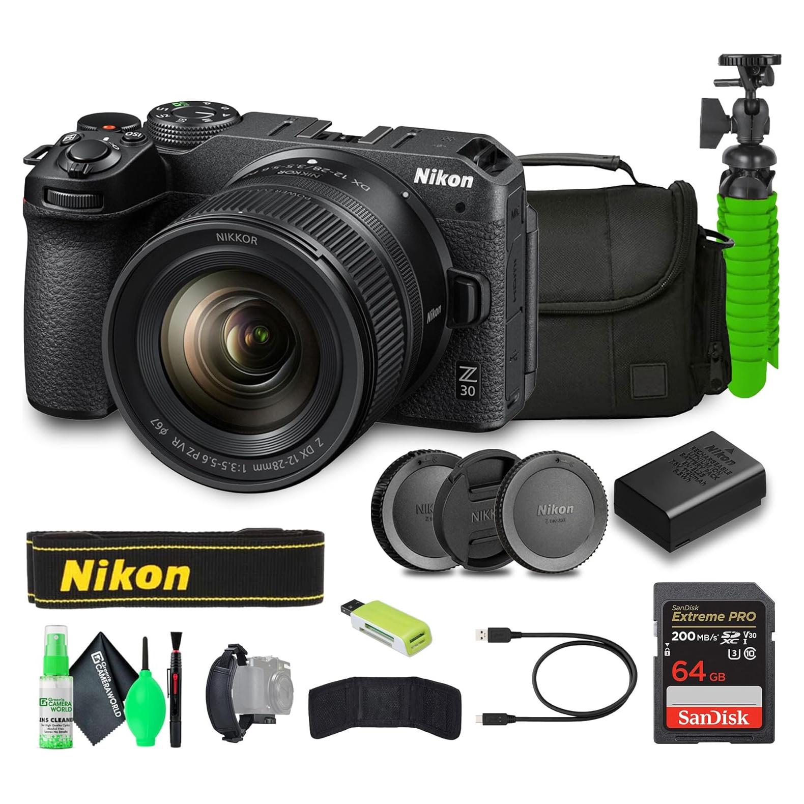 Cámara Sin Espejo Nikon Z30 con Lente Zoom 12-28mm y Accesorios