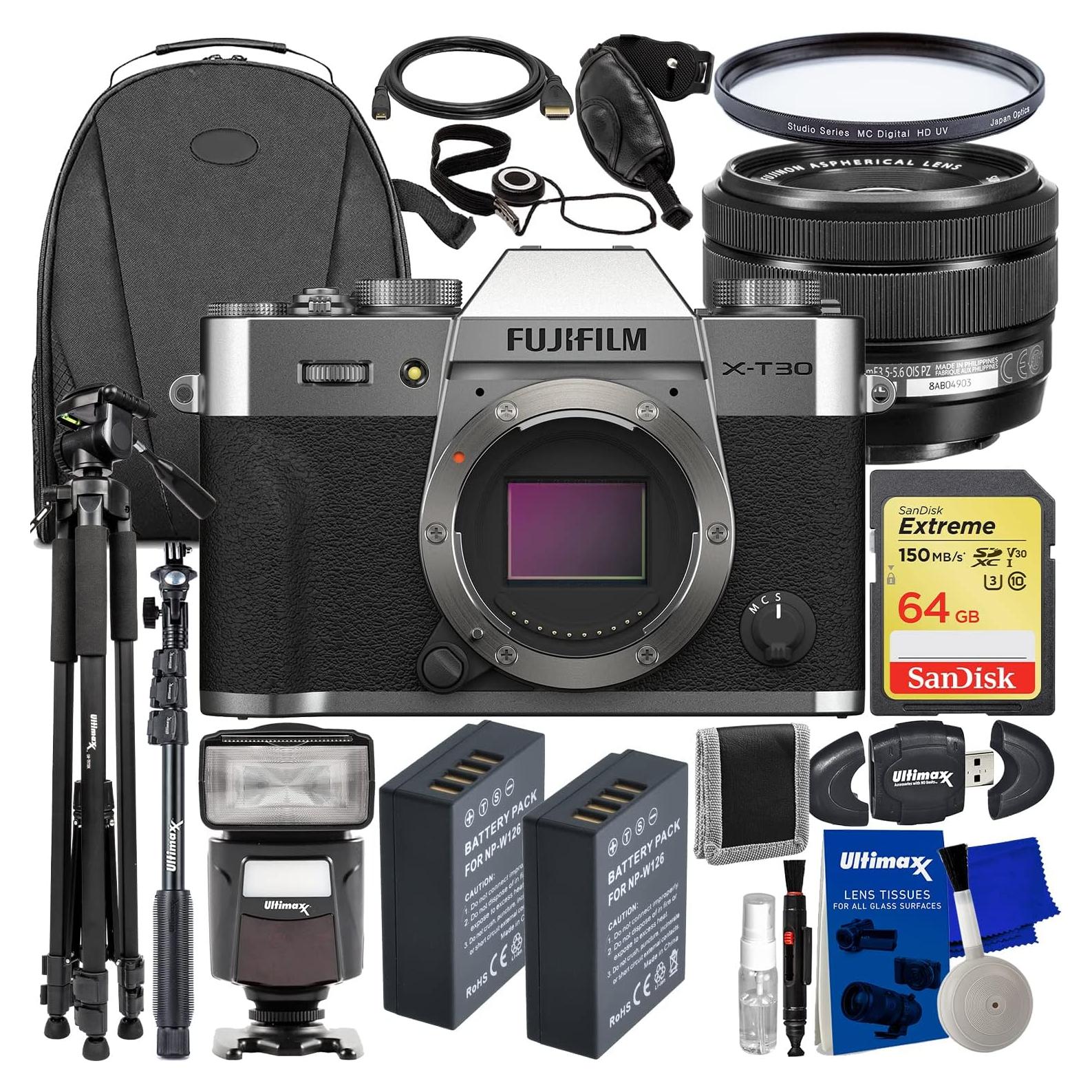 Cámara Sin Espejo Fujifilm X-T30 II con Lente 15-45mm y Accesorios