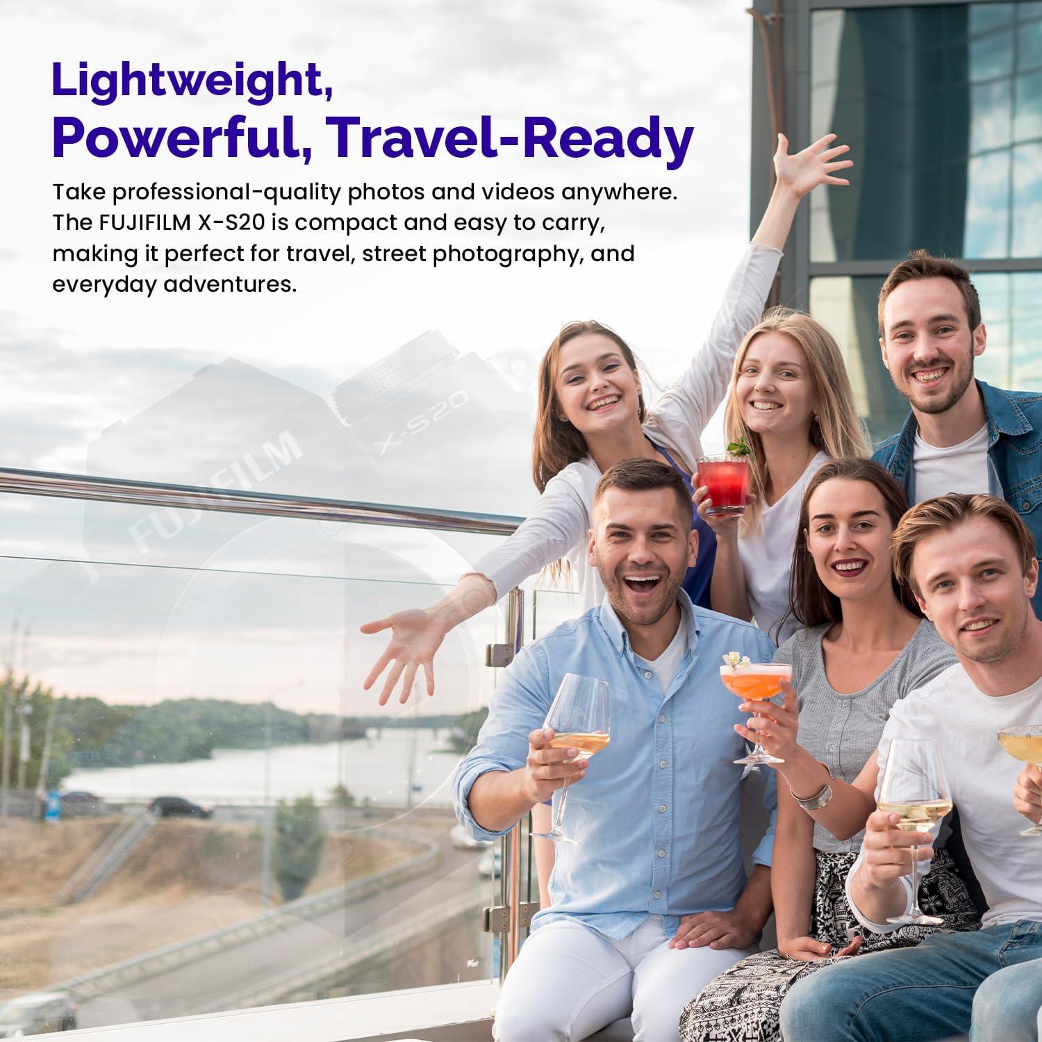 Cámara Sin Espejo Fujifilm X-S20 con Lente 15-45mm y Accesorios