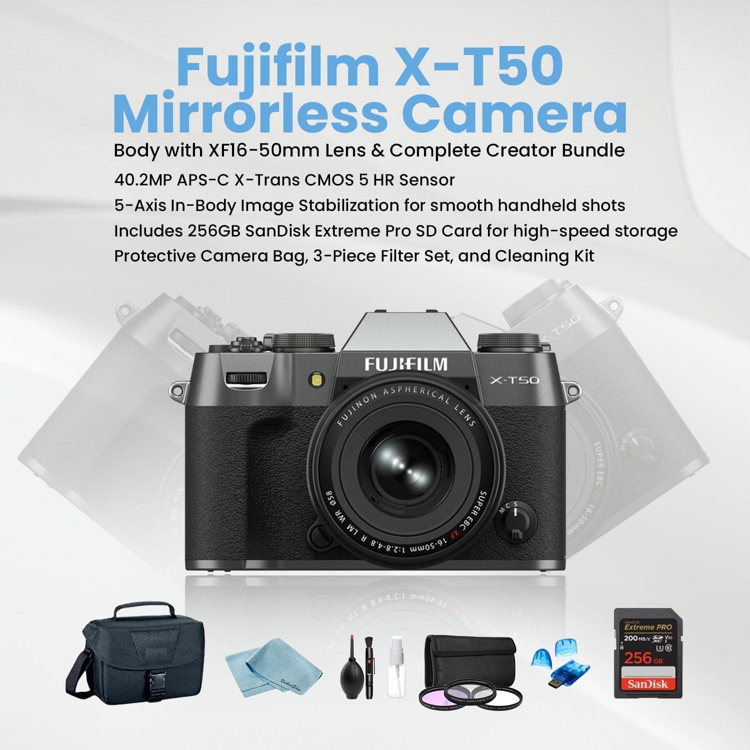 Cámara Sin Espejo Fujifilm X-T50 con Lente XF16-50mm y Accesorios