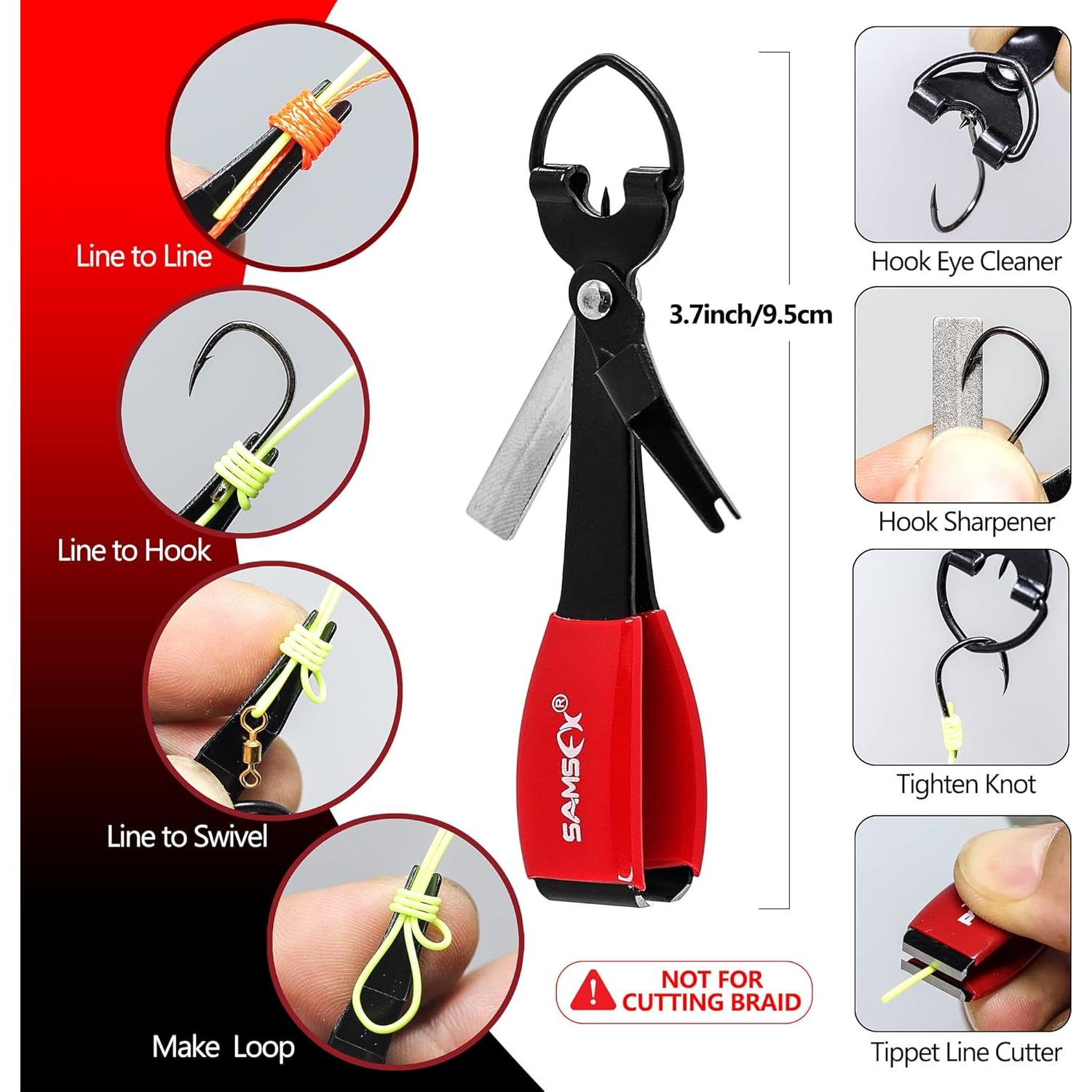 Herramienta para Atar Nudos SAMSFX 4 en 1 con Cortador y Zinger