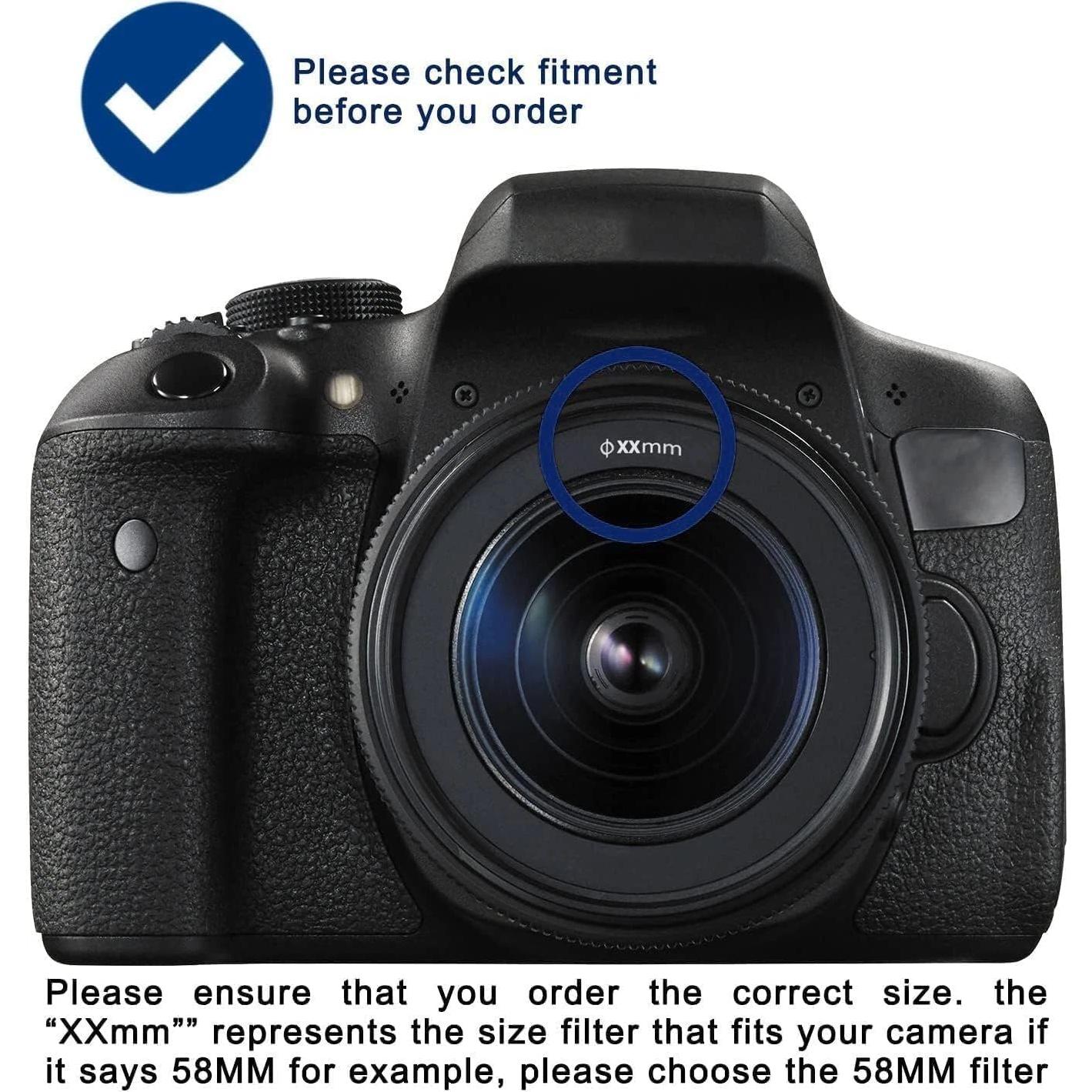 Filtro UV Acuvar 58mm para Lentes de Cámara DSLR y Sin Espejo