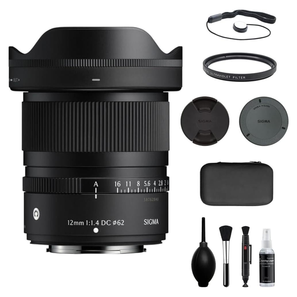 Lente Sigma 12mm f/1.4 DC para Fujifilm X + Filtro UV y Kit