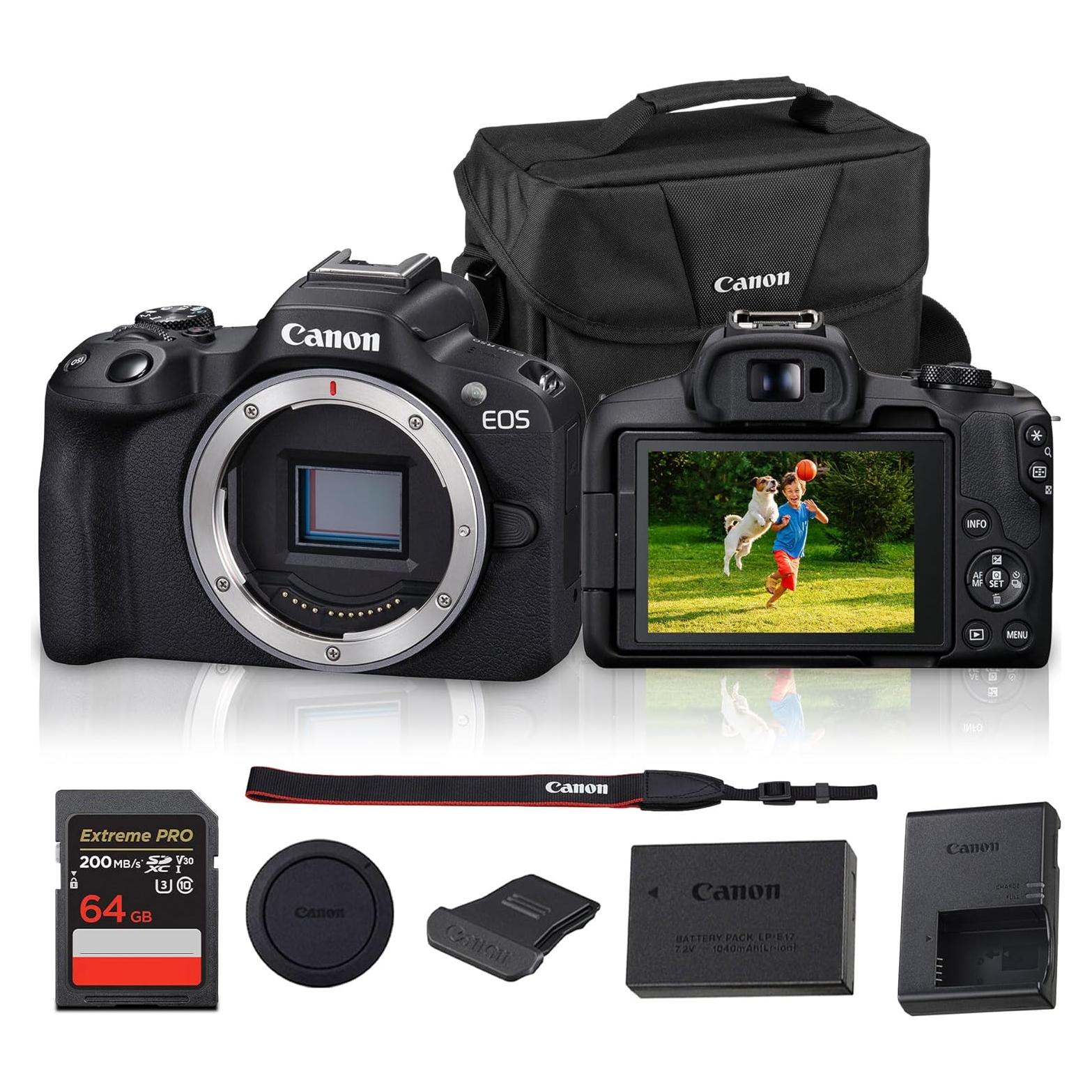 Cámara Sin Espejo Canon EOS R50 24.2MP 4K + Bolsa + 64GB