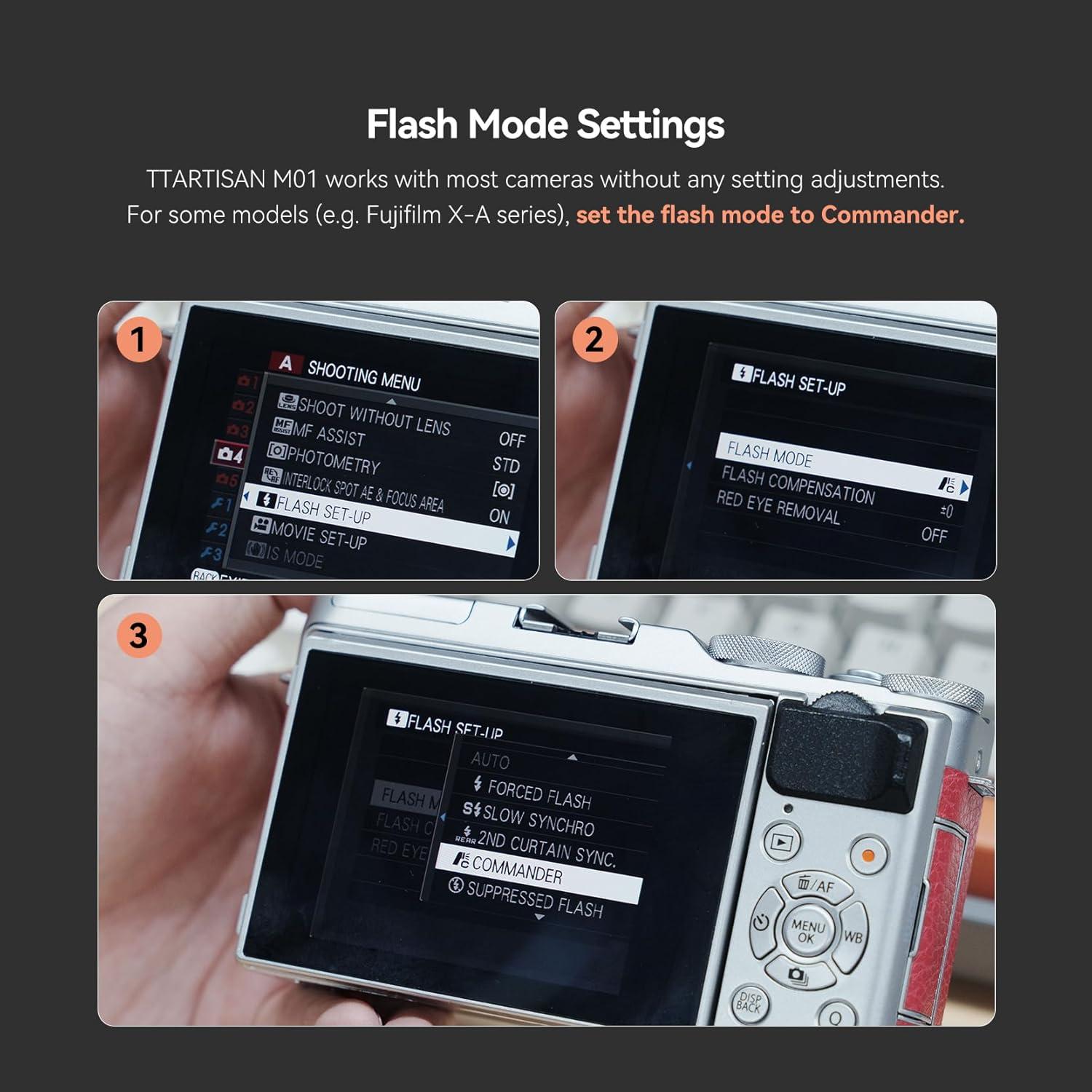 Flash TTARTISAN M01 Mini Speedlite 5600K-200K GN12 para Cámara