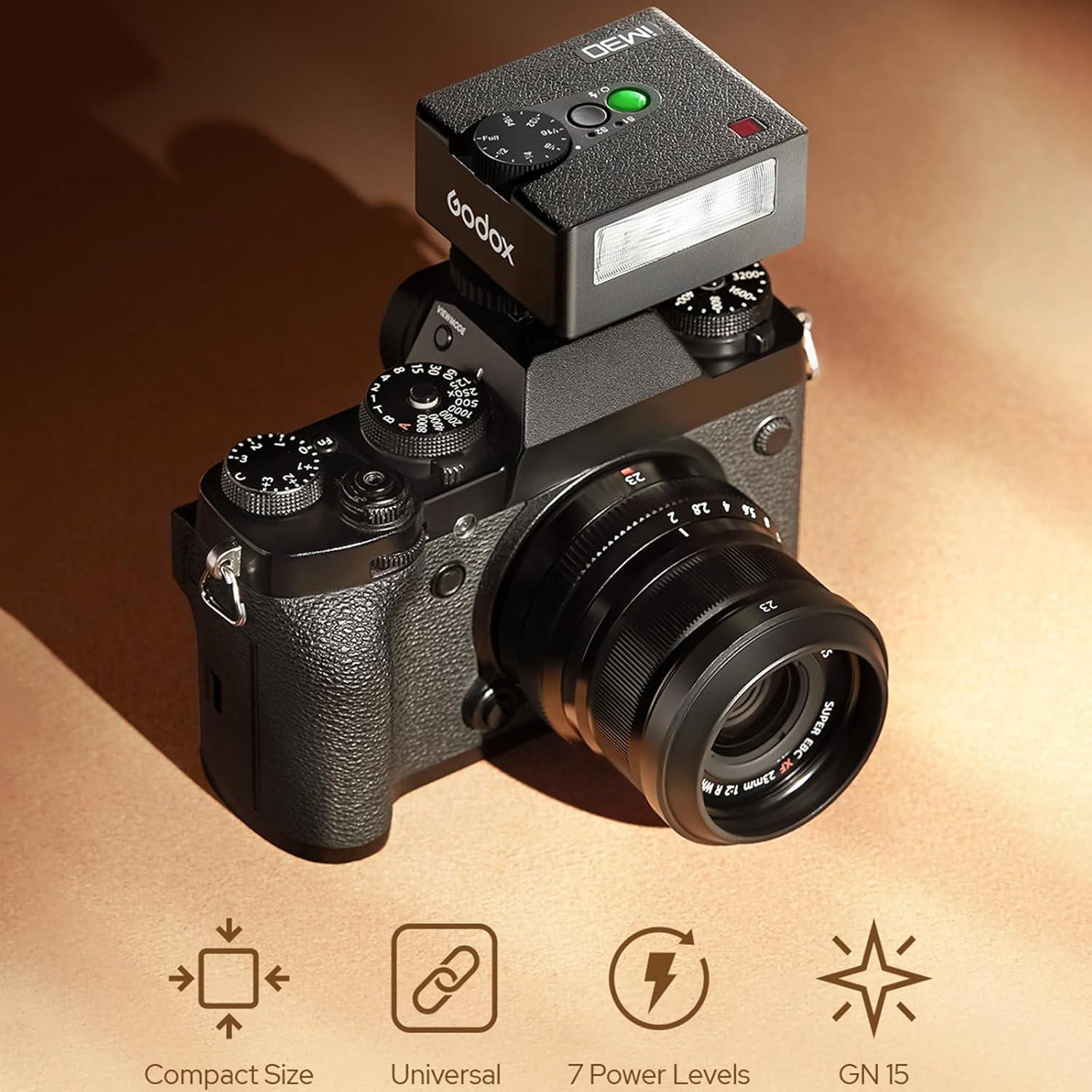 Flash Godox iM30 Mini - GN 15, 7 Niveles de Potencia