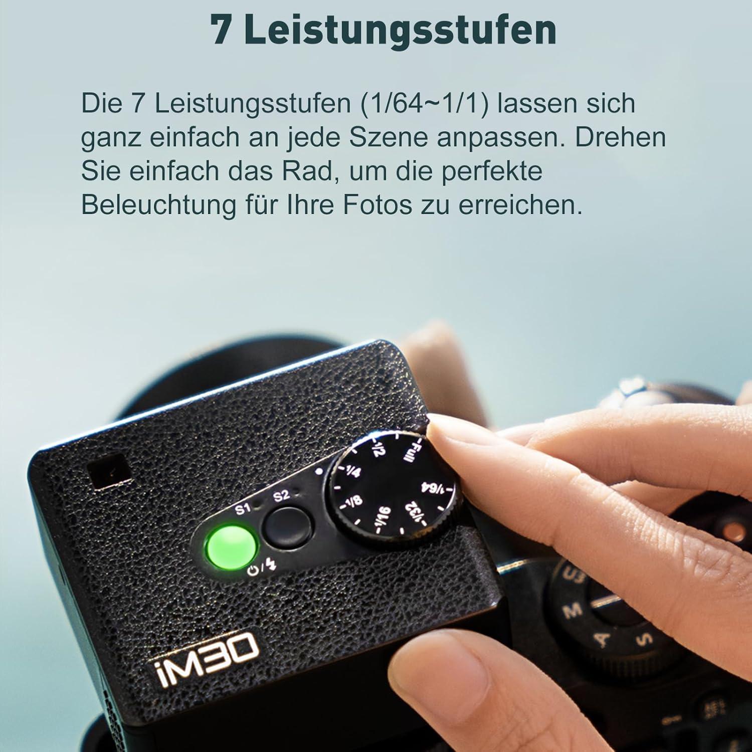 Flash Godox iM30 Mini - GN 15, 7 Niveles de Potencia