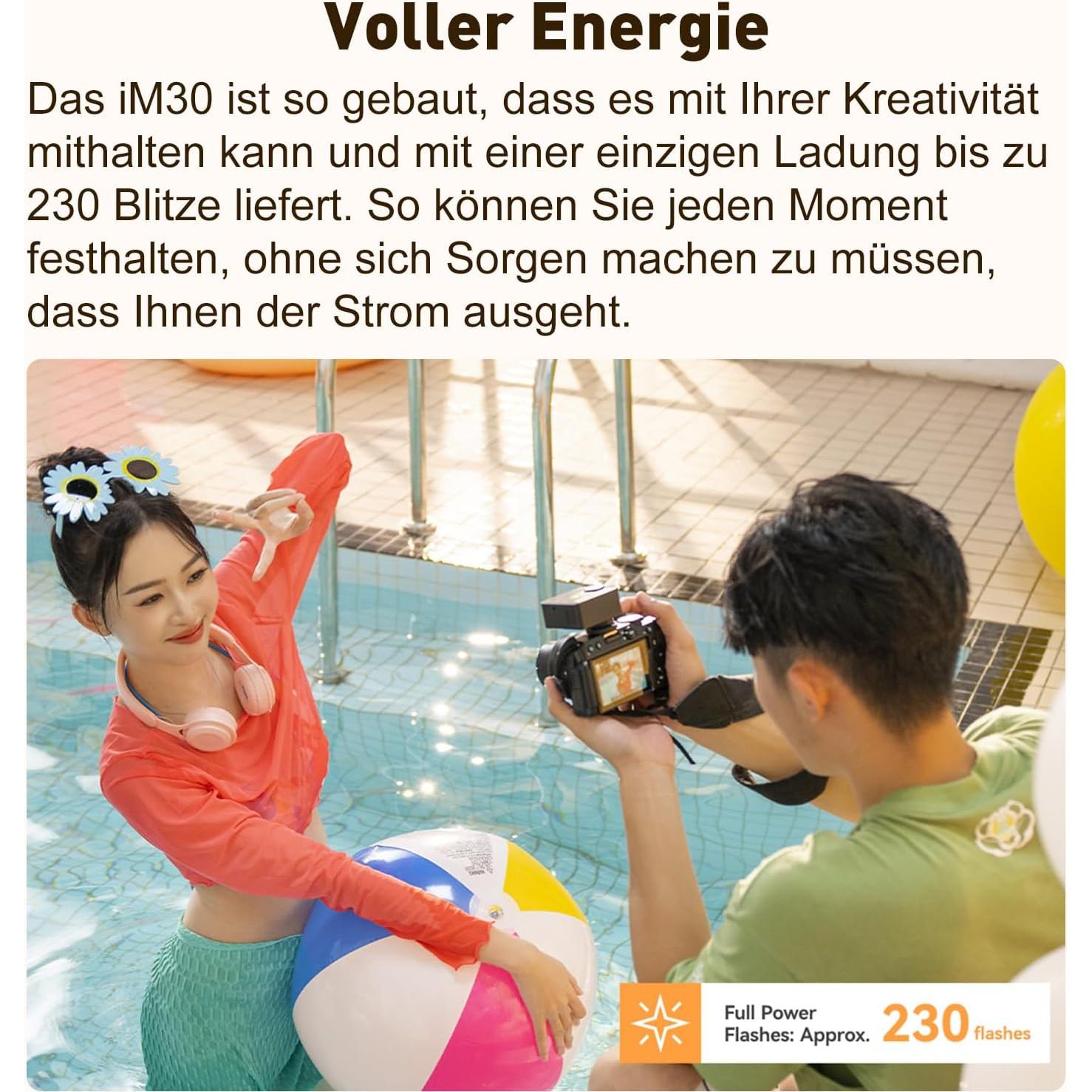 Flash Godox iM30 Mini - GN 15, 7 Niveles de Potencia