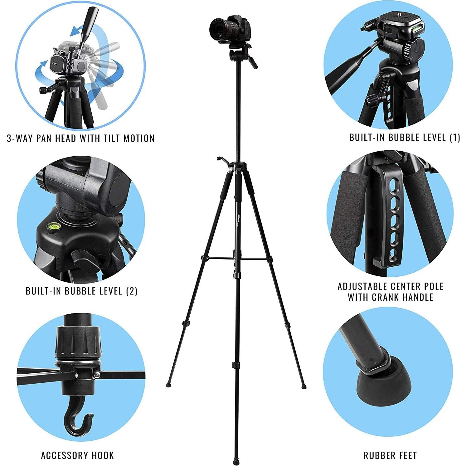Kit de Trípode Profesional Ultimaxx 75" + Monopod 72" + Gripster