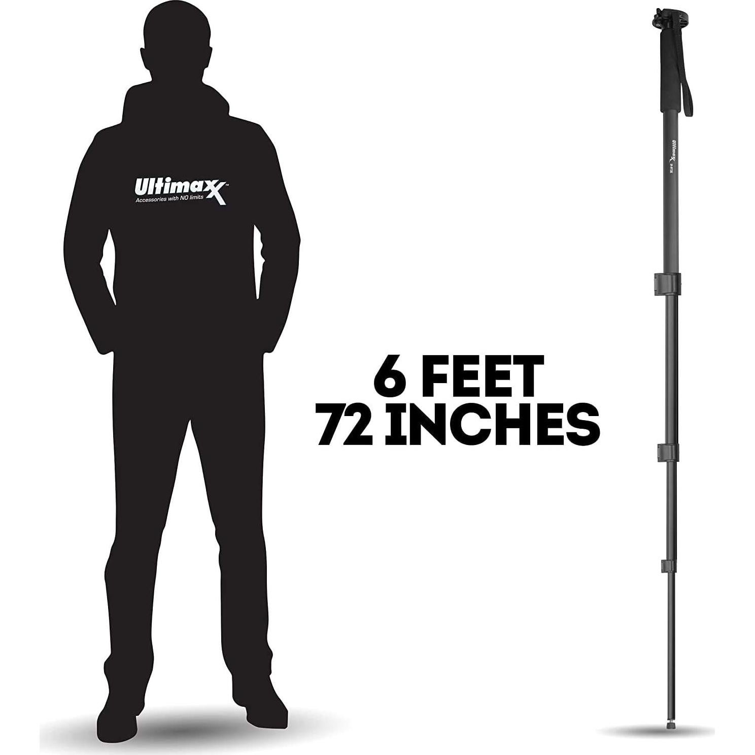 Kit de Trípode Profesional Ultimaxx 75" + Monopod 72" + Gripster