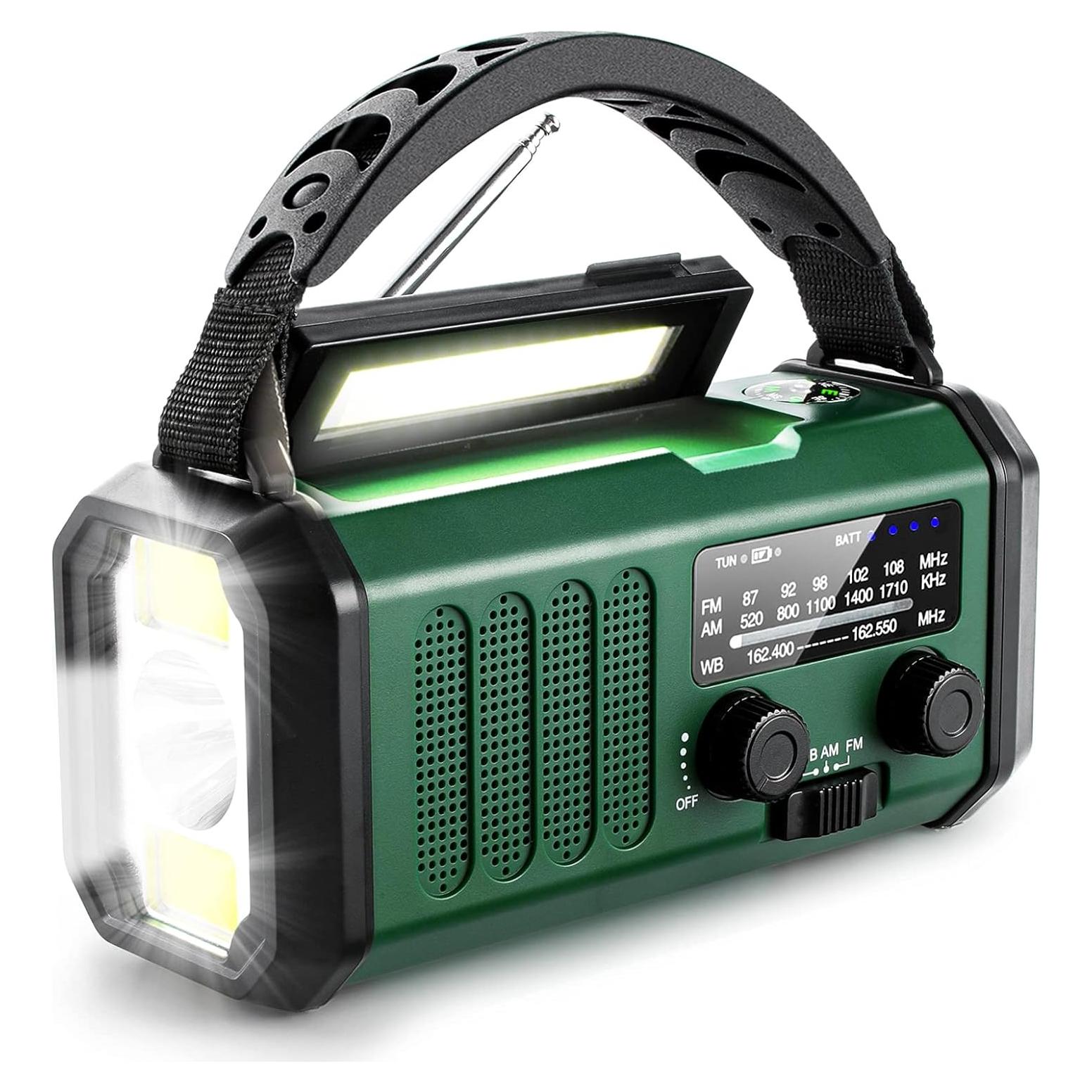 Radio de Emergencia Aivica NOAA 10000mAh Carga Solar LED