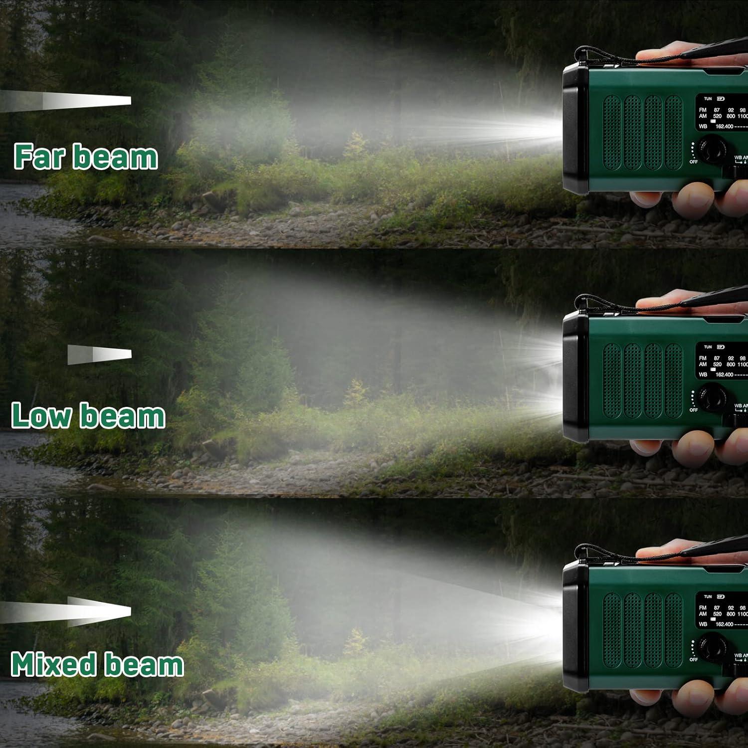 Radio de Emergencia Aivica NOAA 10000mAh Carga Solar LED