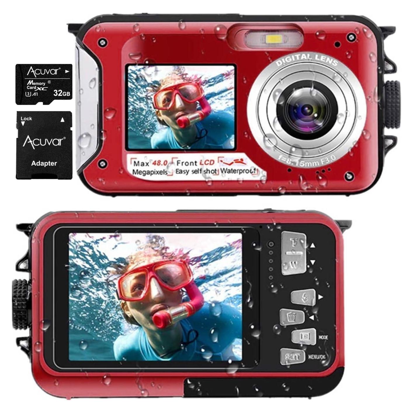 Cámara Submarina Acuvar 48MP Impermeable hasta 3.35m