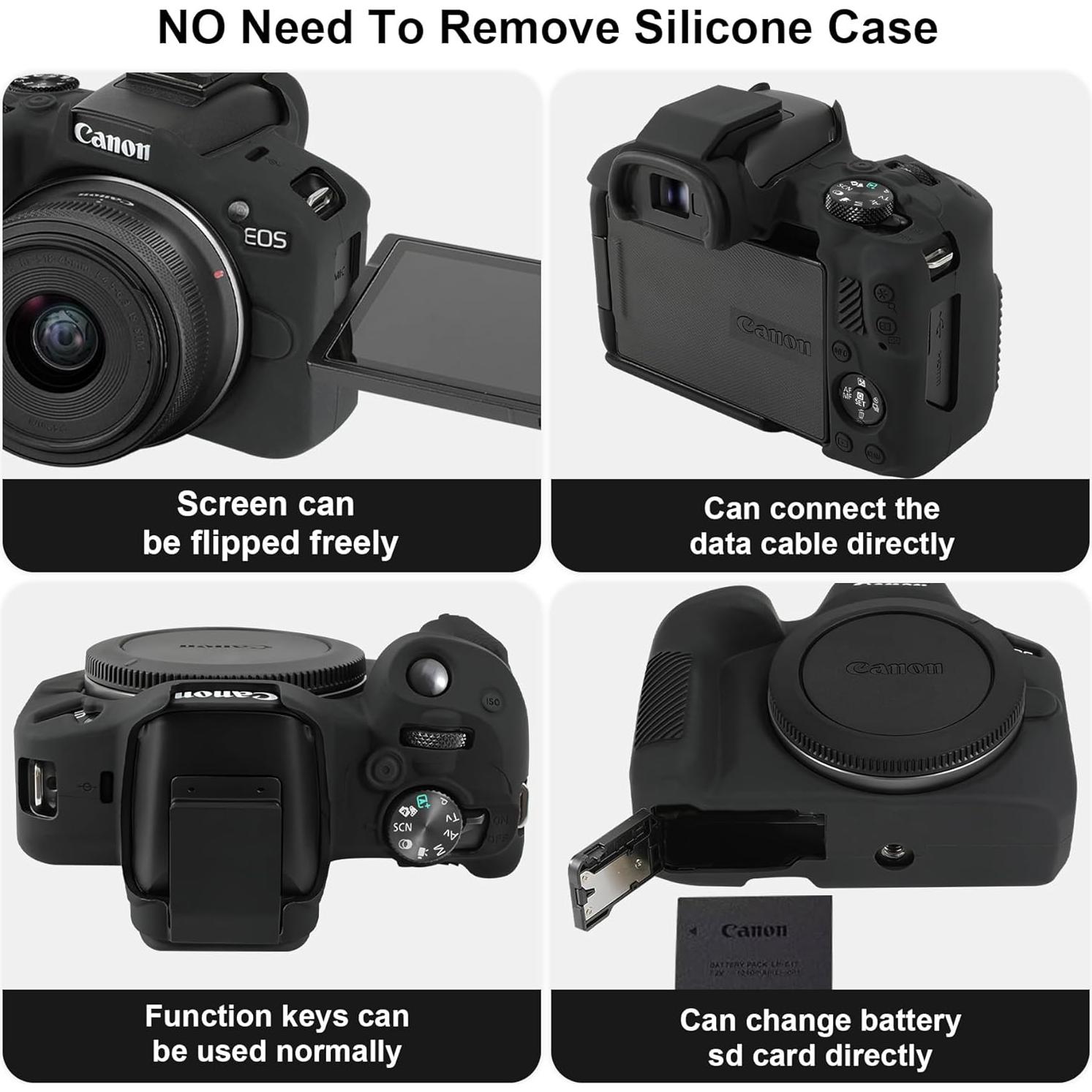 Funda de Silicona Suave Elonbo para Cámara Sin Espejo Canon EOS R50