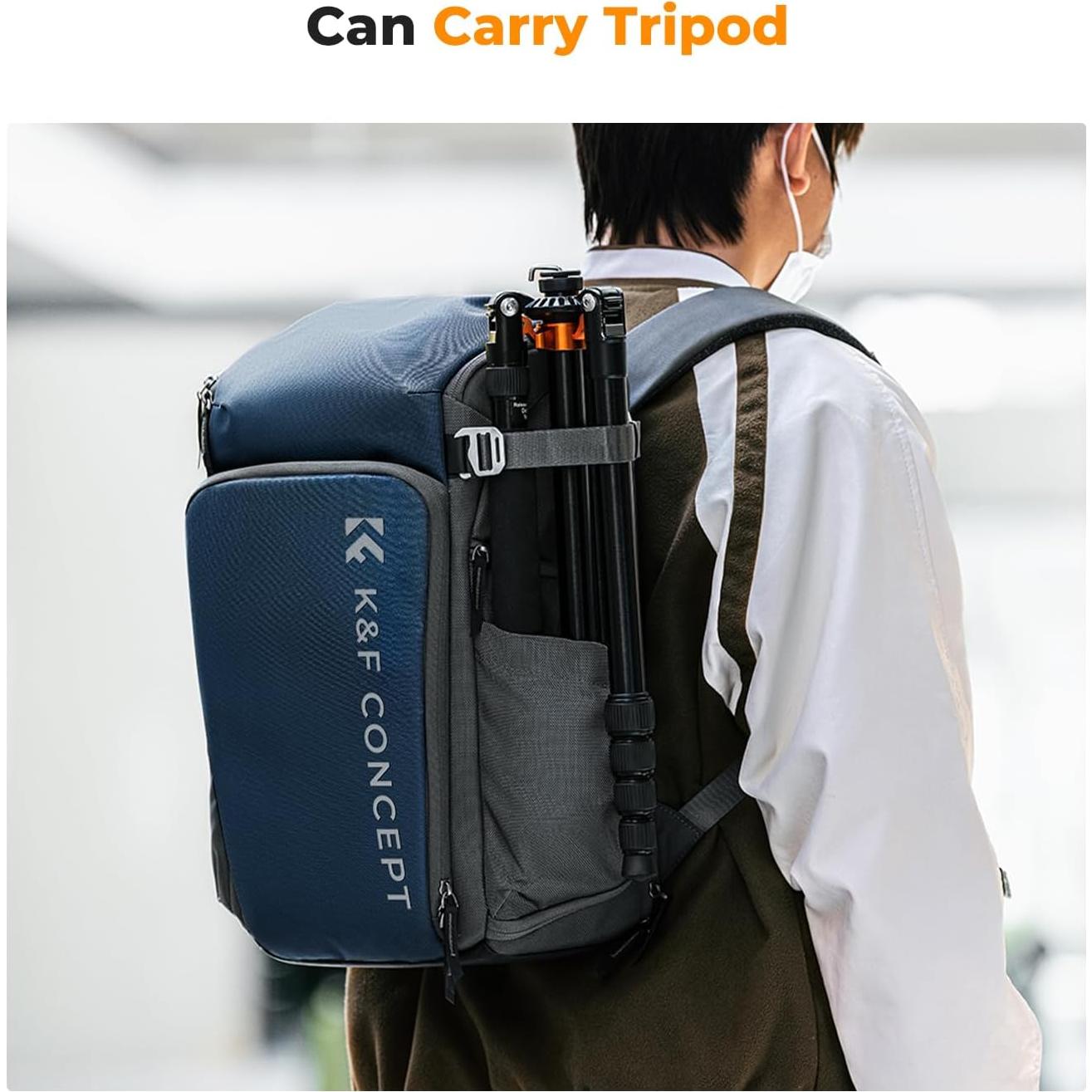 Mochila para Cámara K&F Concept 25L Impermeable Azul