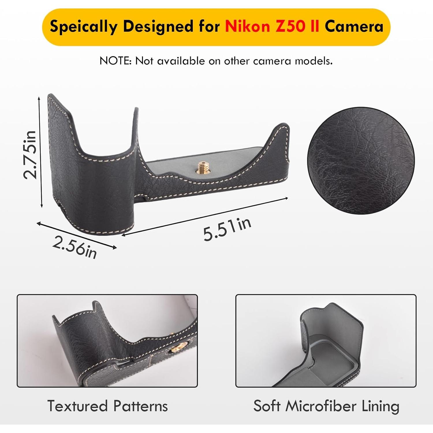 Funda Media Protectora VOVMOEYA para Cámara Nikon Z50 II - PU Retro