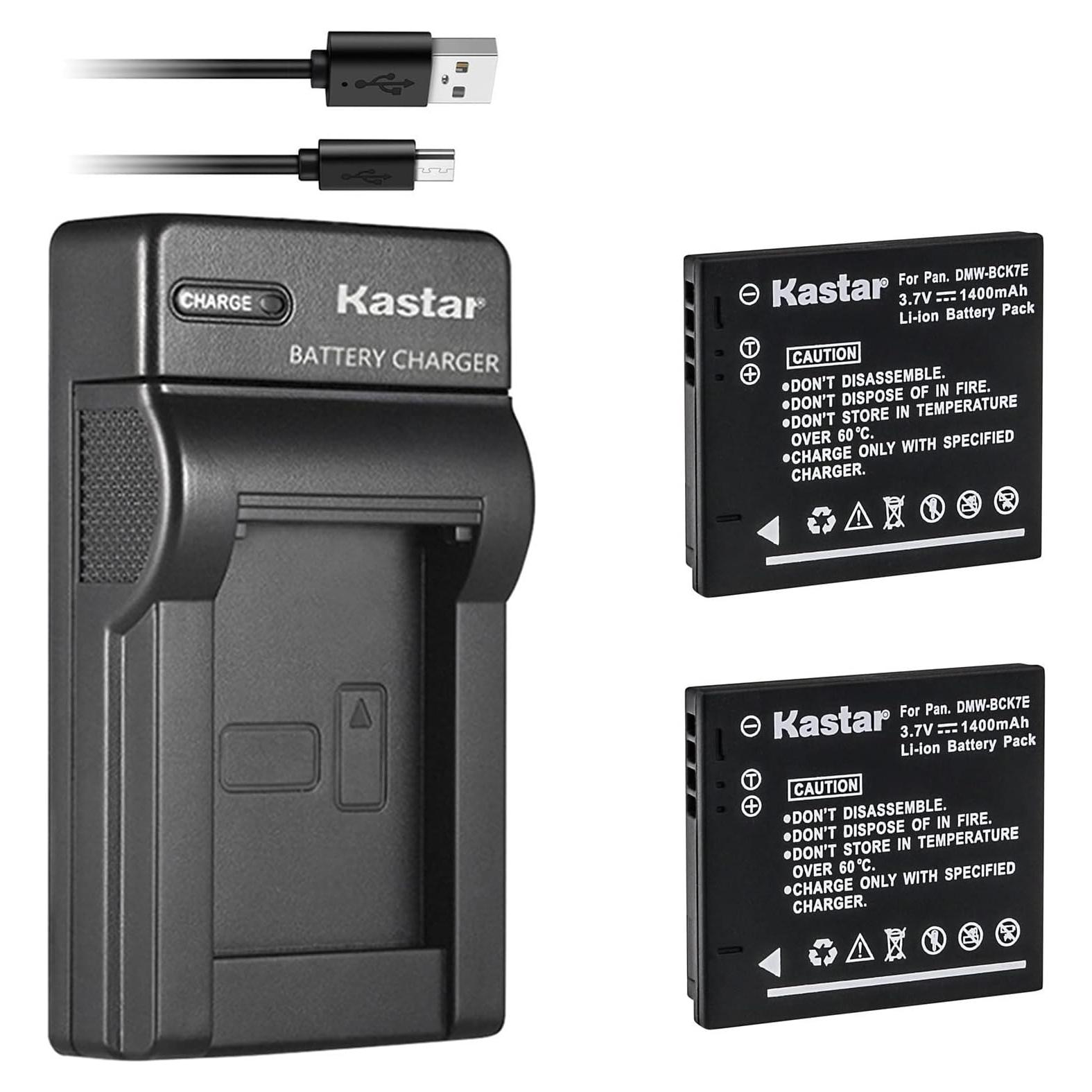 Batería y Cargador Kastar para Panasonic DMW-BCK7E - 2 Piezas