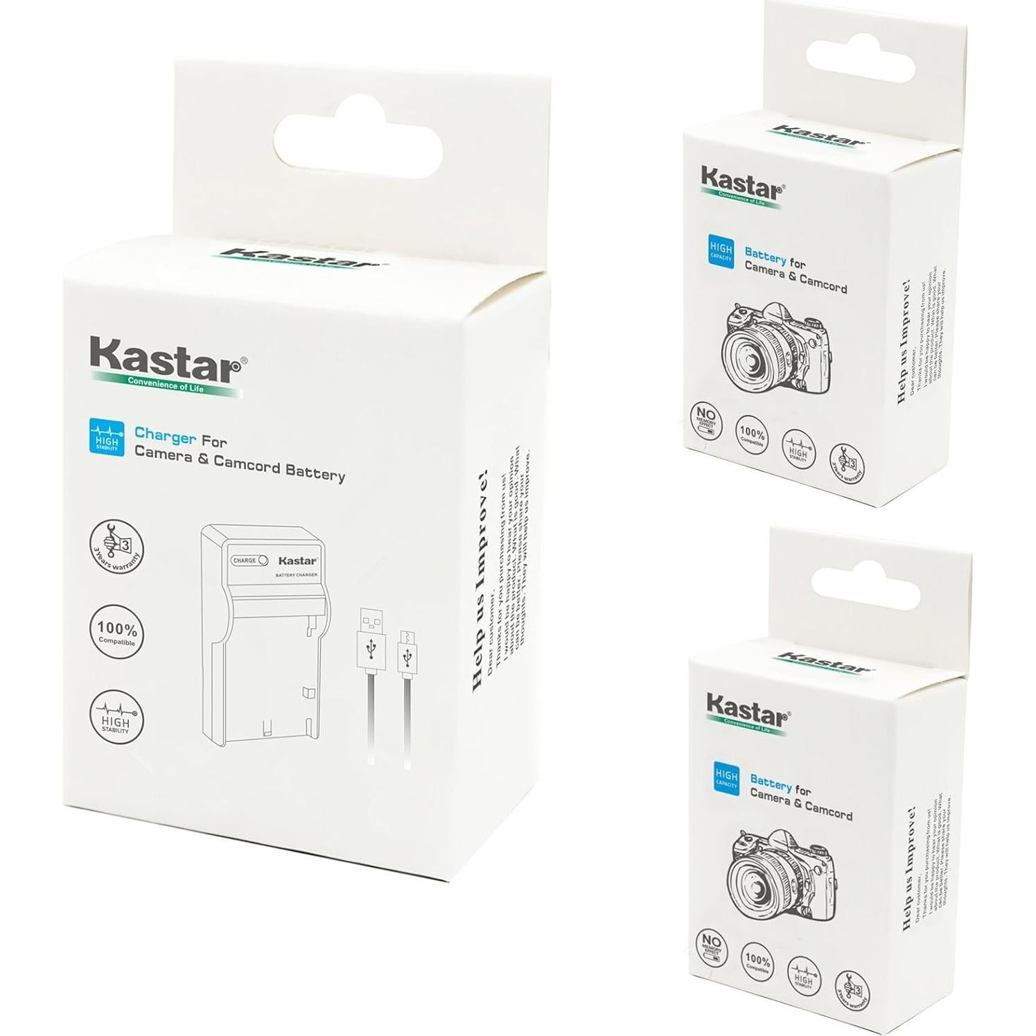 Batería y Cargador Kastar para Panasonic DMW-BCK7E - 2 Piezas